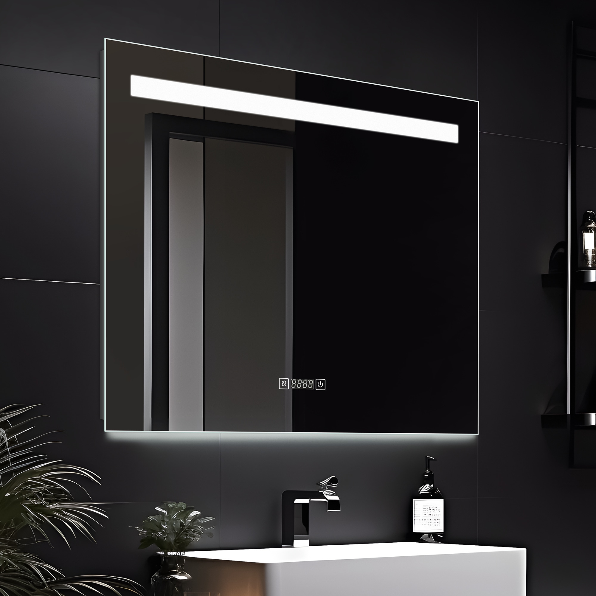 Dovelina LS-23120412 24-Inches x 31-Inches Polished Frameless Rectangle Dimmable Lighted Fog Free Bathroom Vanity Mirror ( Clear )