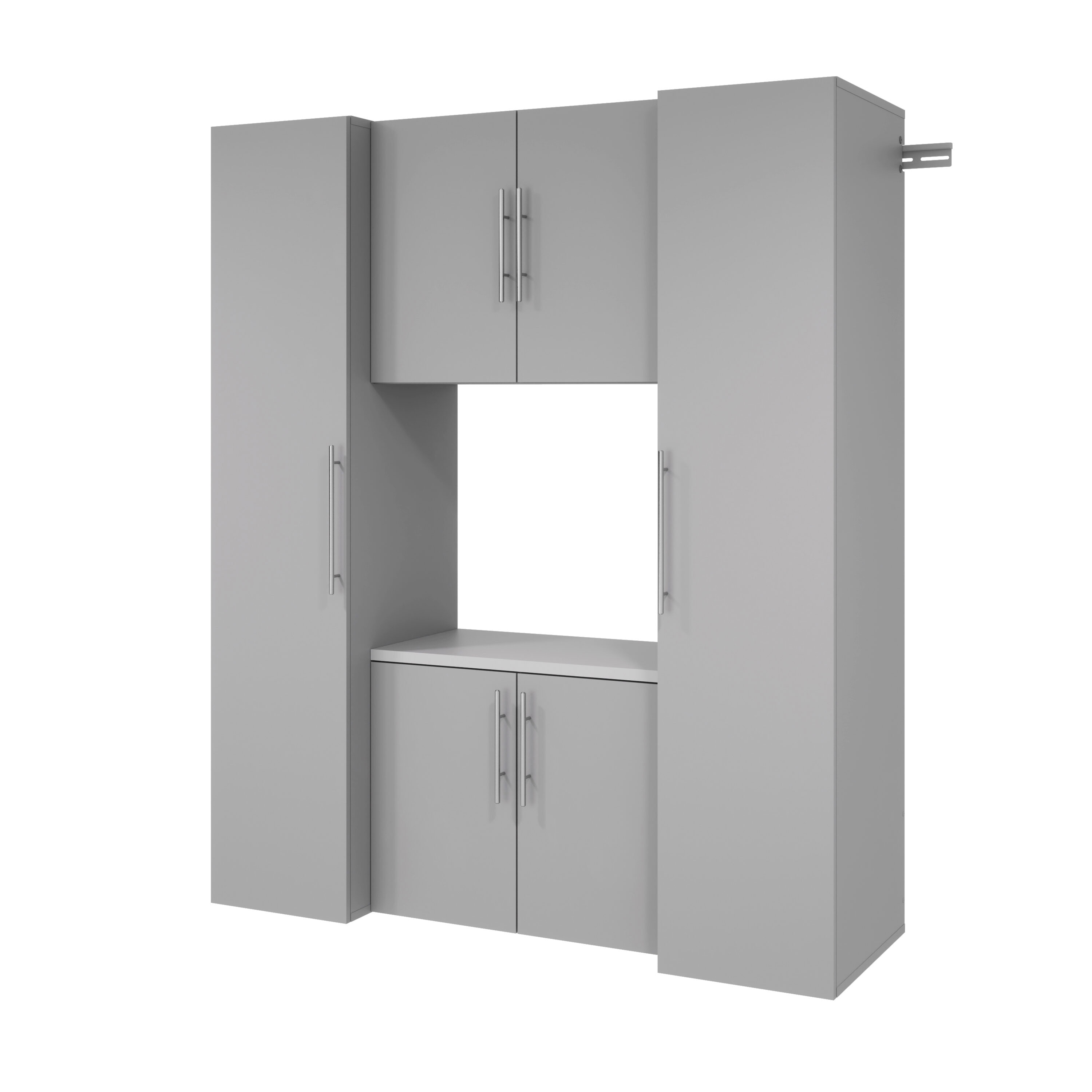 Prepac GRGW-0711-4M 66-in W x 72-in H x 20-in D 4 -Cabinets Composite wood Light Gray Garage Storage System