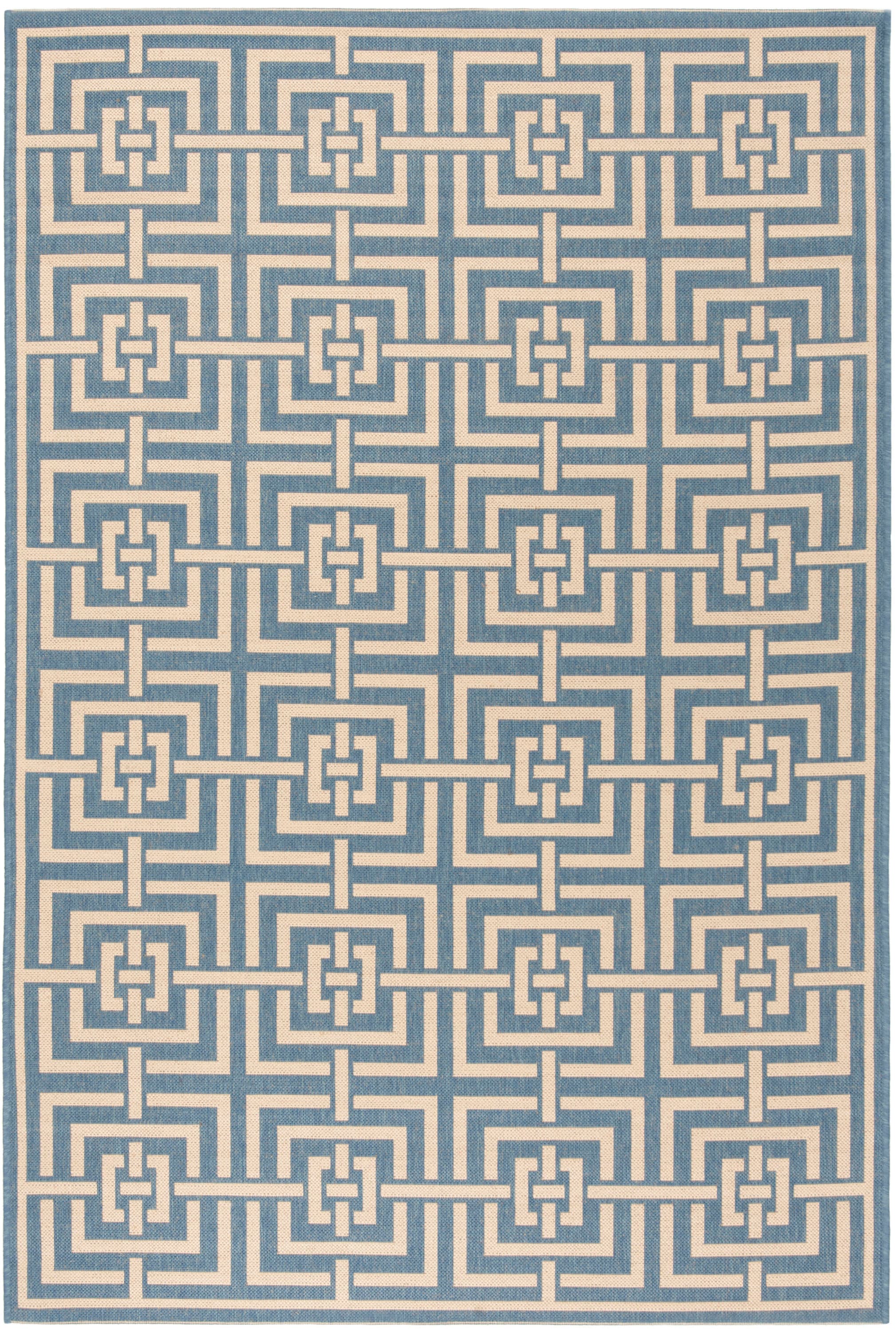 Safavieh LND128M-5 Linden Heather 5 x 8 (ft) Loomed Polypropylene Blue/Creme Rectangular Indoor Abstract Bohemian/Eclectic Area rug