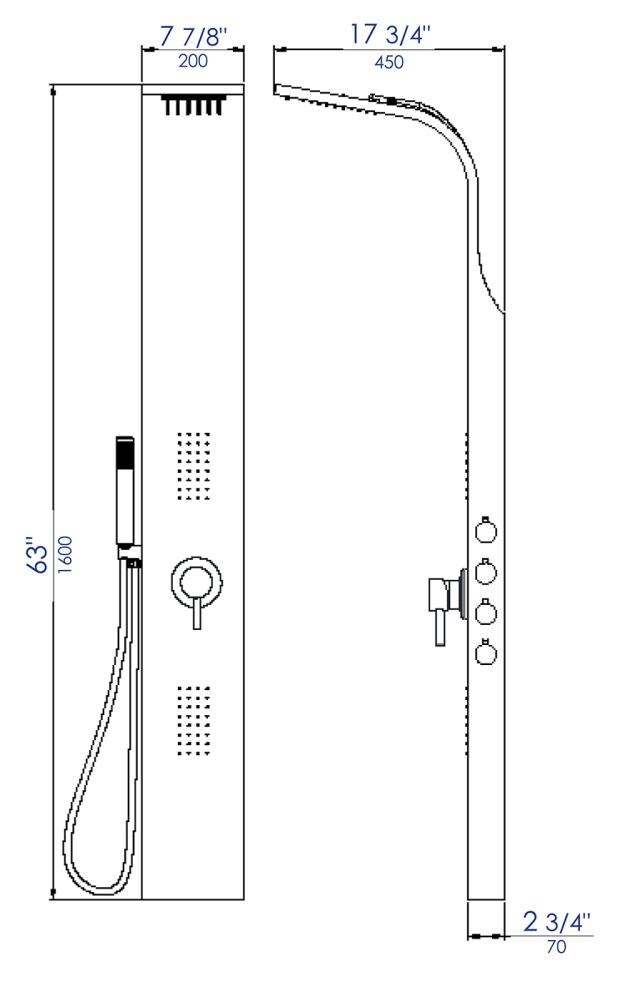 ALFI ABSP30 Showerhead-Bar-Panels - View #4