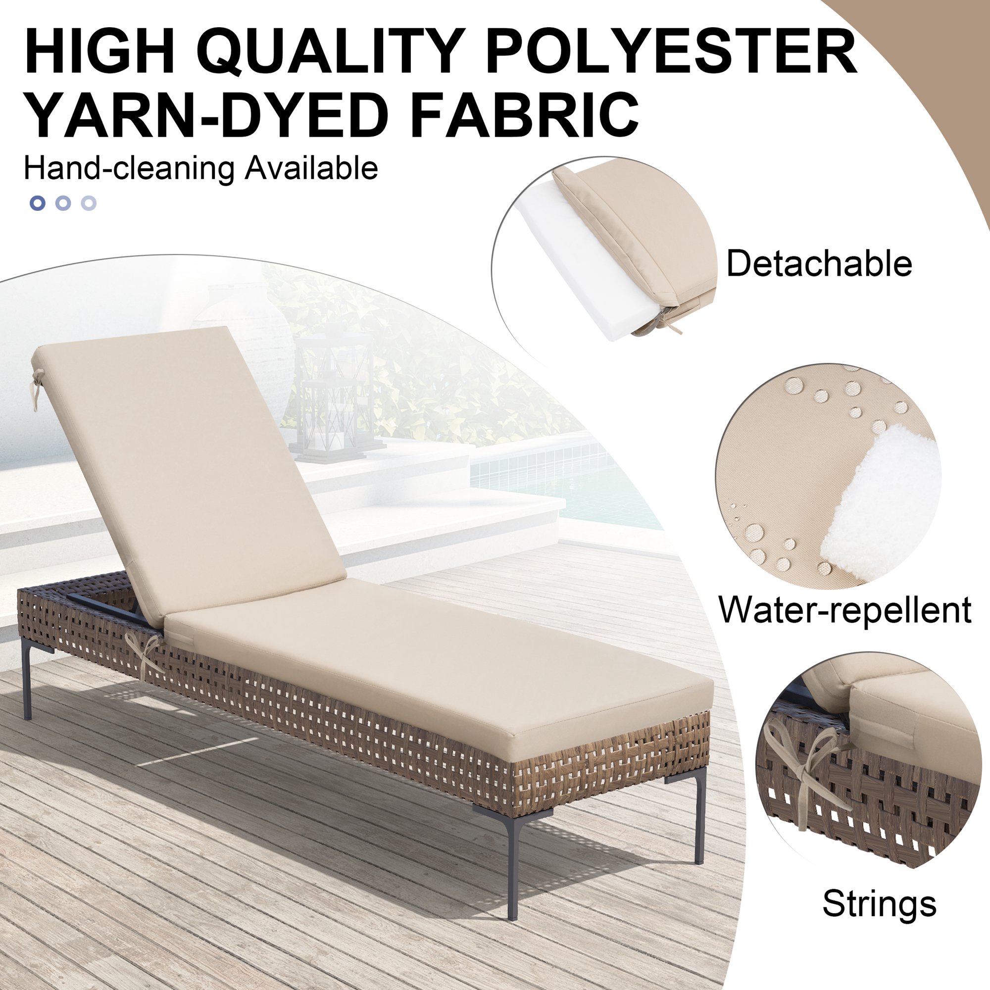 CloudFly CL-CU001BEI80-2 Patio-Furniture-Cushions - View #5