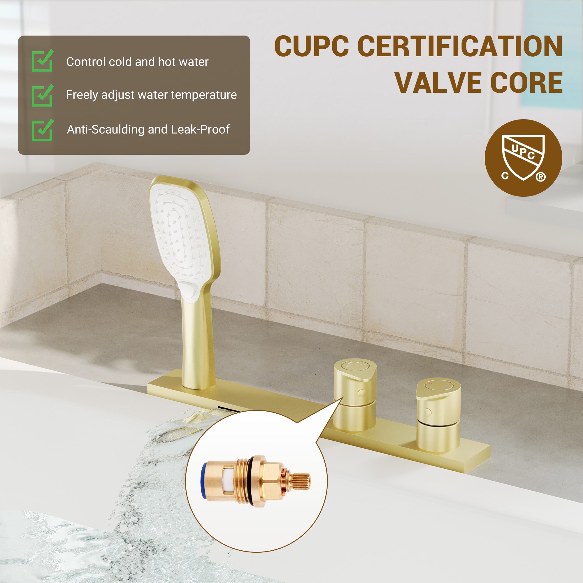 CASAINC CA-I4343-BG Roman-Tub-Faucets - View #7