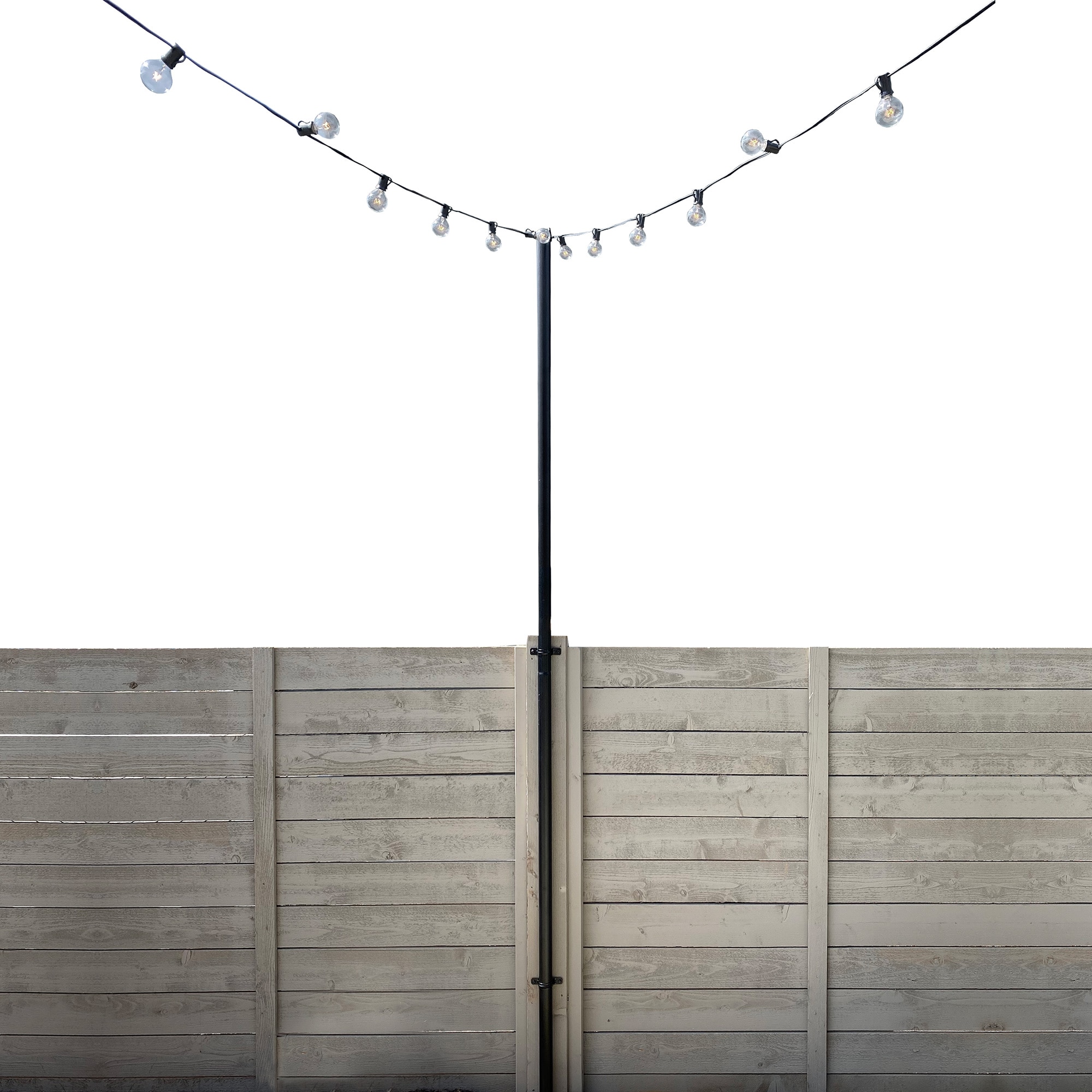 Allsop 9.5' Heavy-Duty String Light Pole Stand with Mounting Brackets for  Fence or Deck Railing in the Landscape Lighting Accessories department at