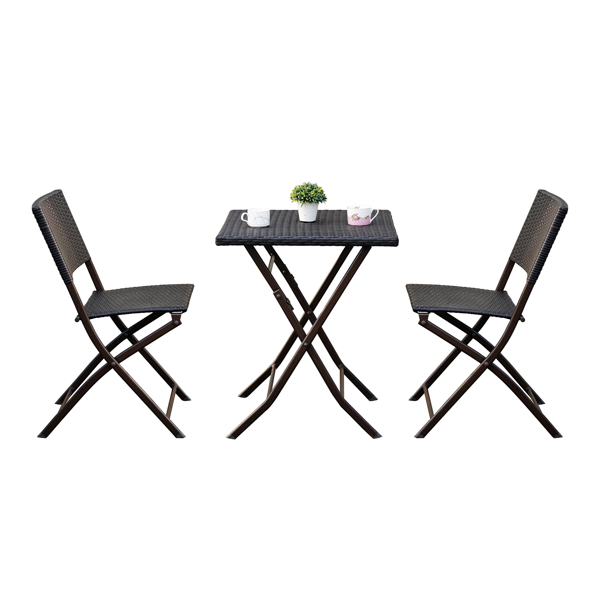 Mondawe MA-GCS038BK 3 -Piece Wicker Patio Conversation Set