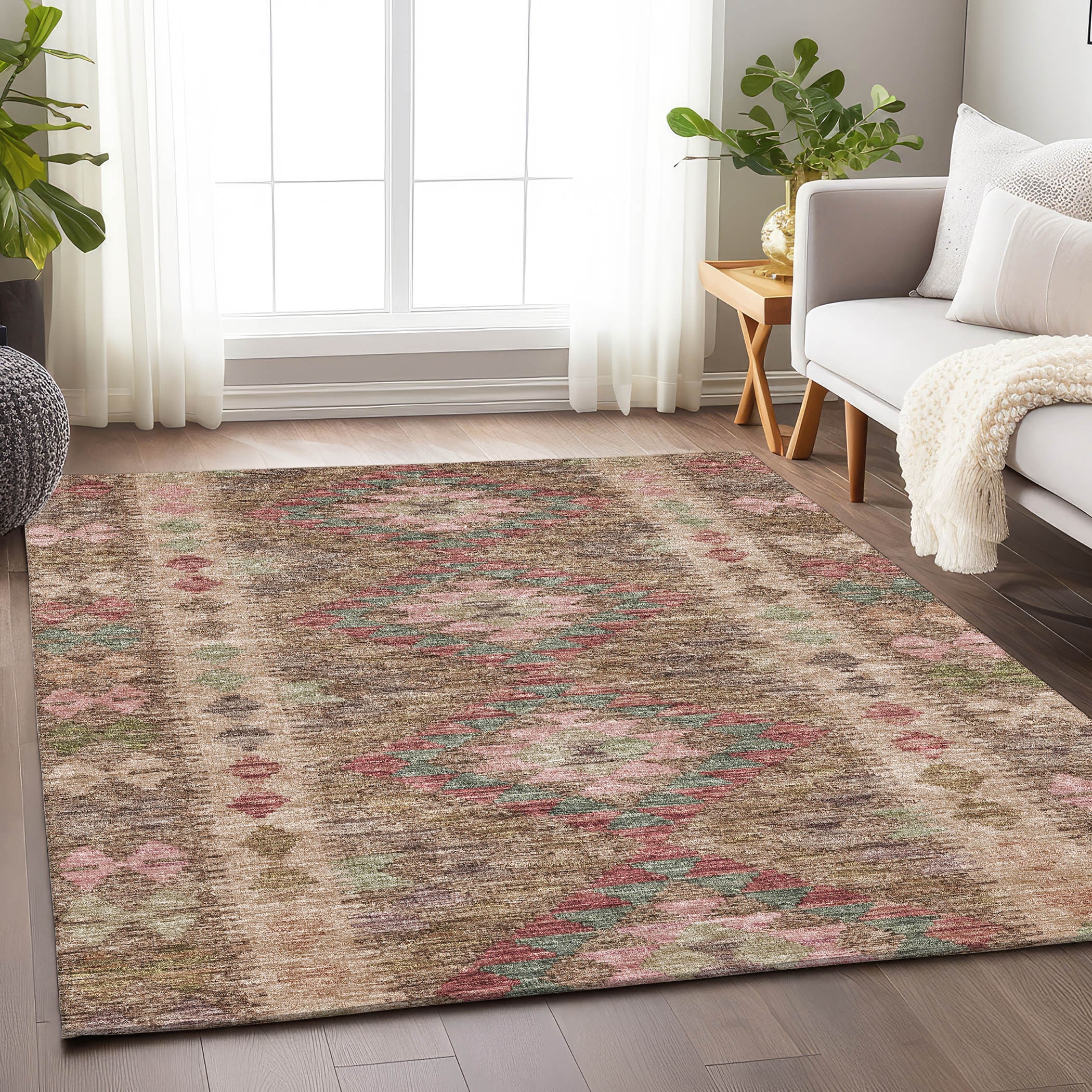 Addison Rugs ACN1226BR30X46 Chantille ACN1226BR 2 x 3 (ft) Polyester Brown Rectangular Indoor/Outdoor Geometric Machine washable Area rug