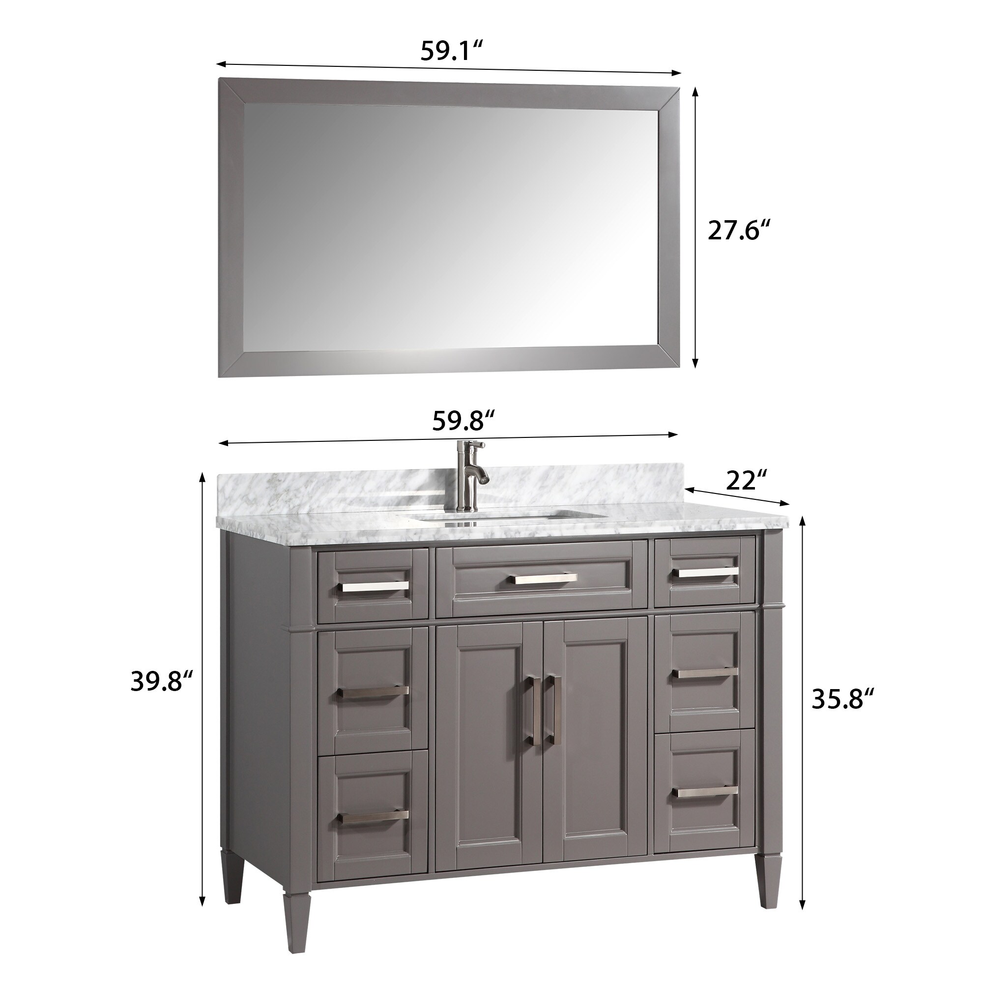 Vanity Art VA2060-SG Bath-Vanity-Combo - View #15