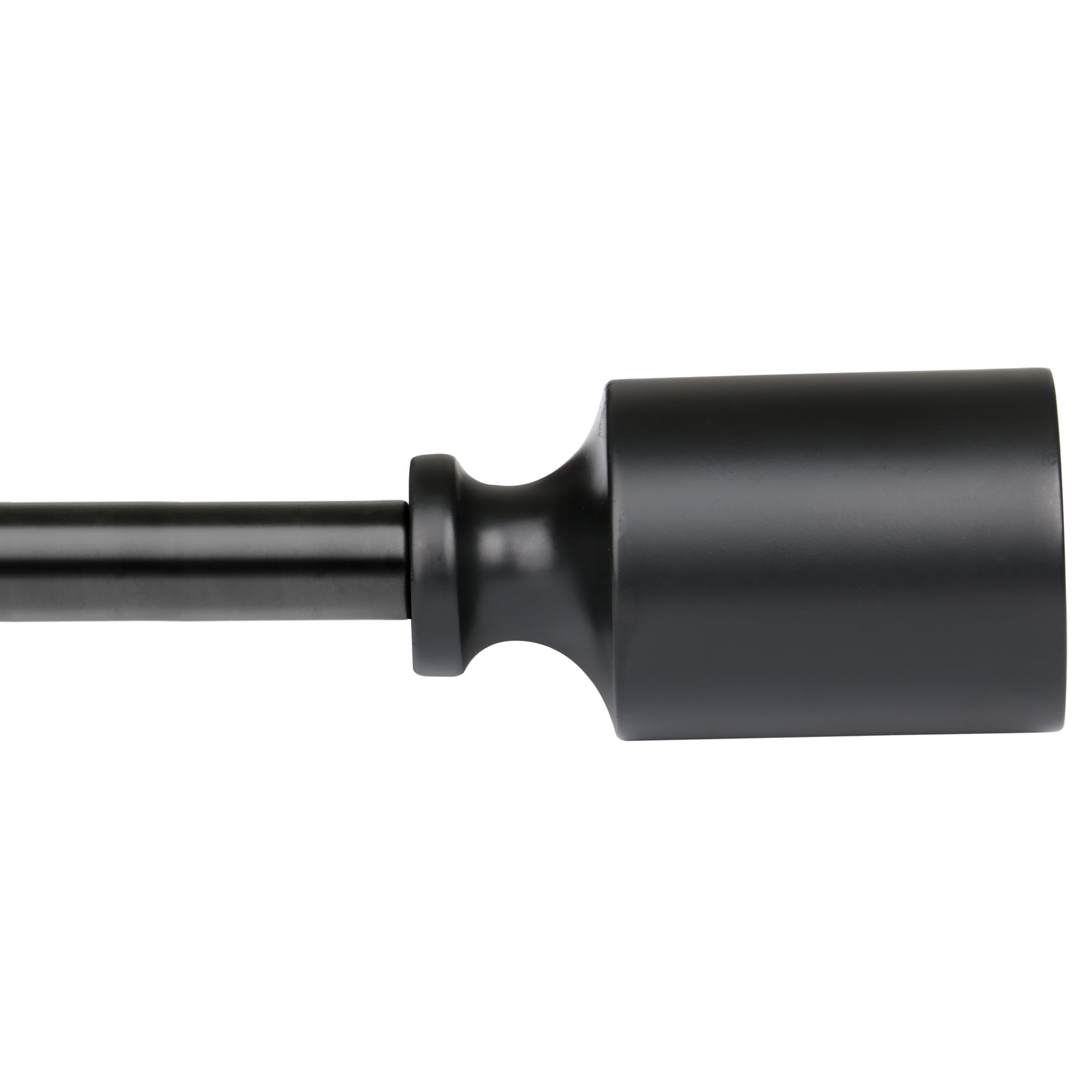 Adjustable Black Metal Curtain Rod with Decorative Finials, 86-120 Inch