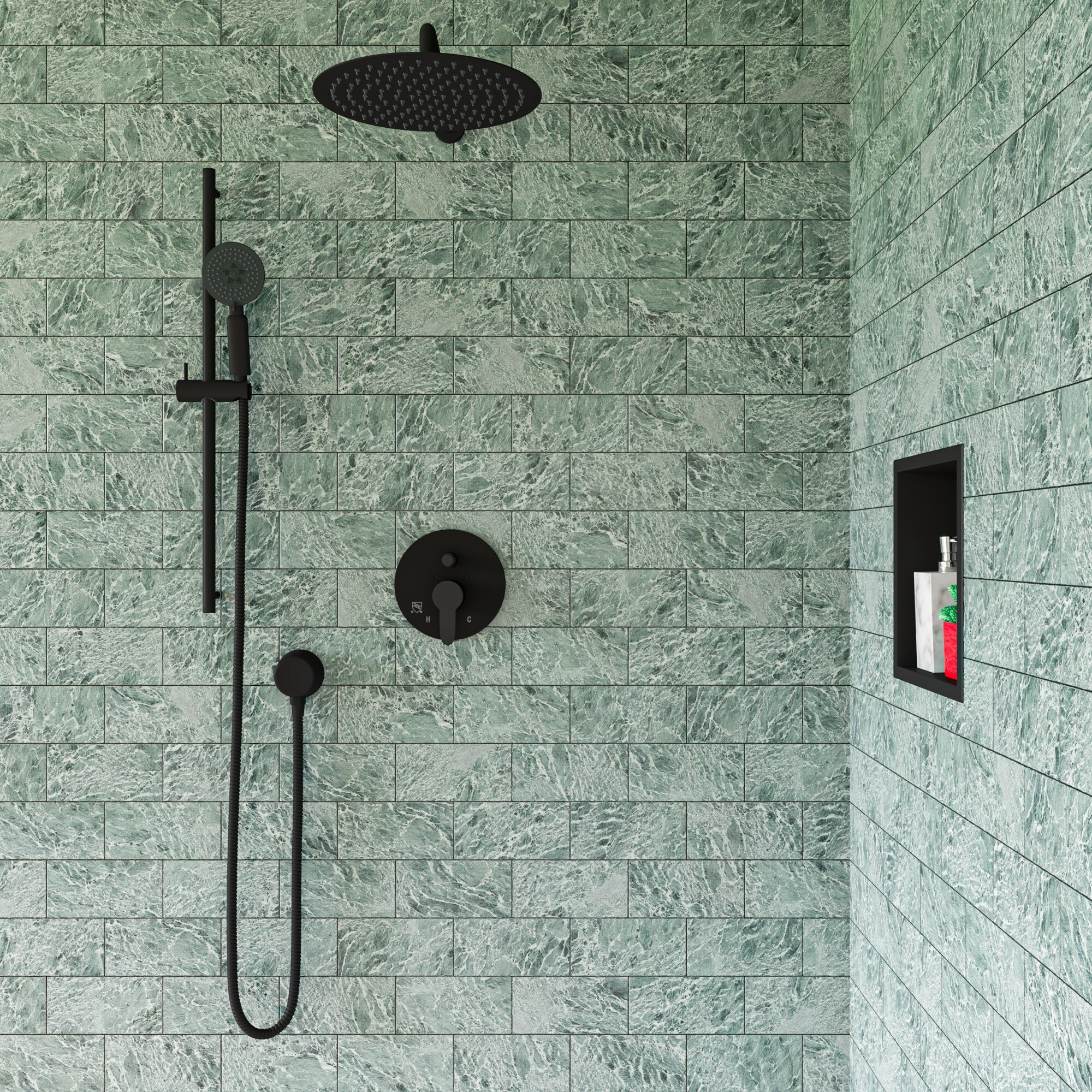 Alfi Brand AB7938-BM Massage/Jet Handheld Shower Head 1.8 GPM GPM