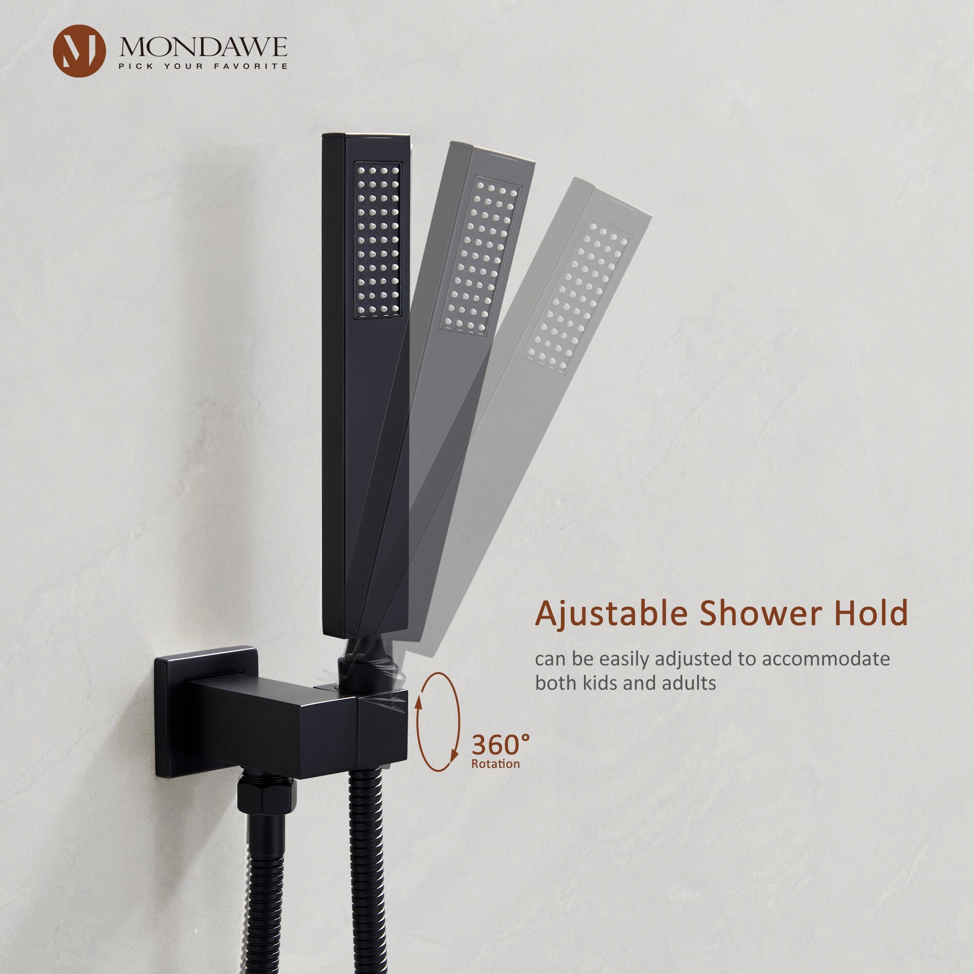 Mondawe WF6648-22BL Showerhead-Bar-Panels - View #7