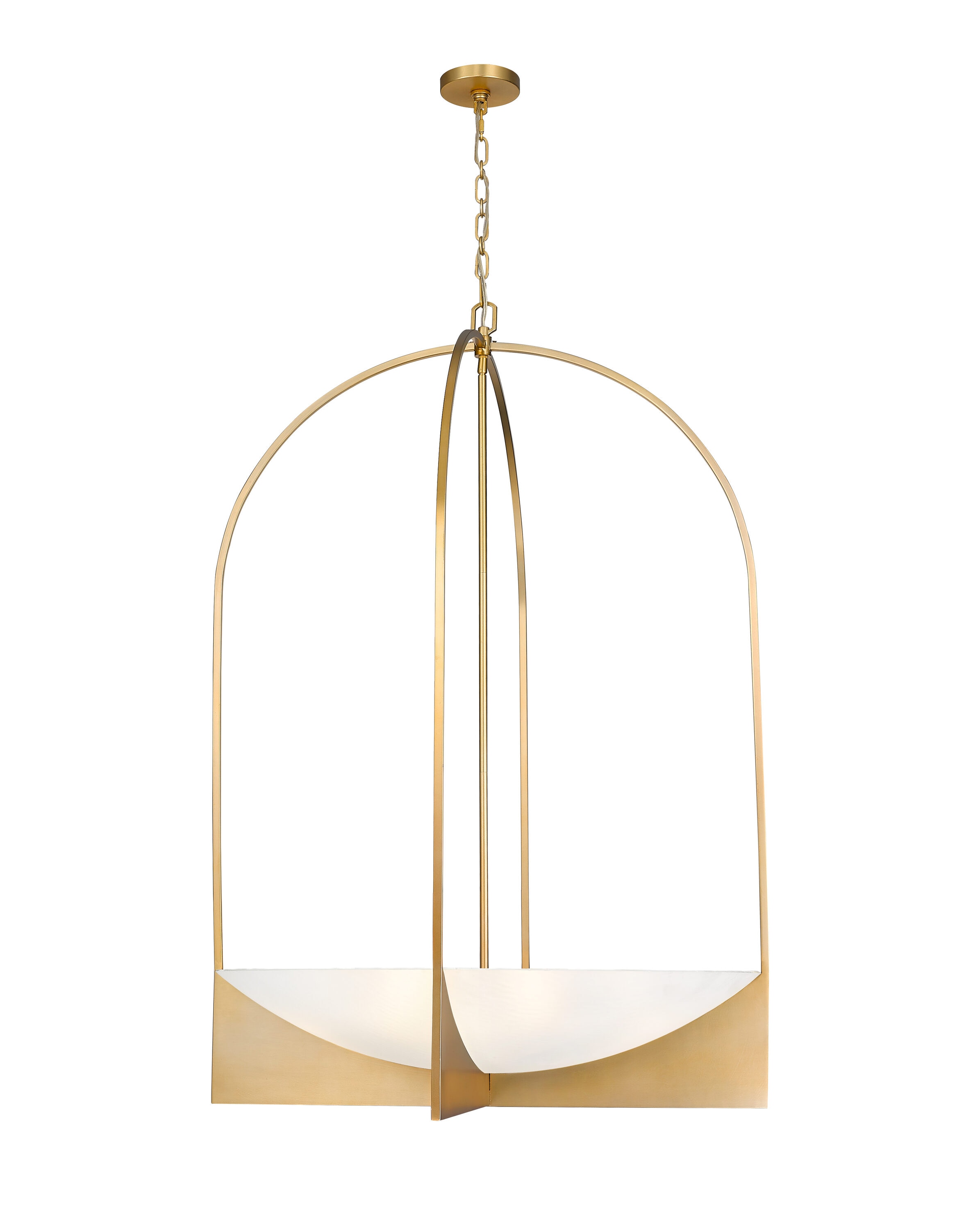 Modern Gold and Black 8-Light Steel Chandelier with Red Shades