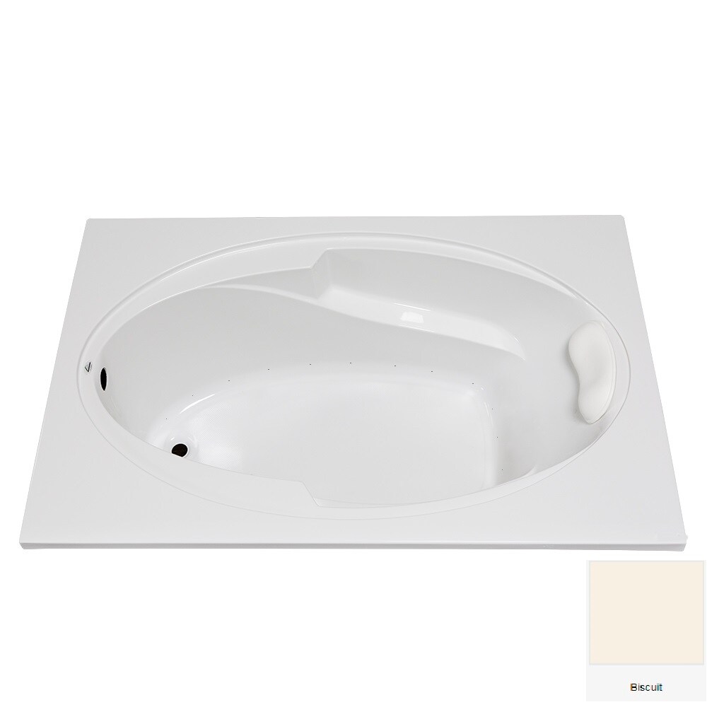 Galaxy 42-in x 66-in Biscuit Acrylic Oval Drop-In Air Bath (Reversible Drain) in White | - Laurel Mountain 6642GTA528