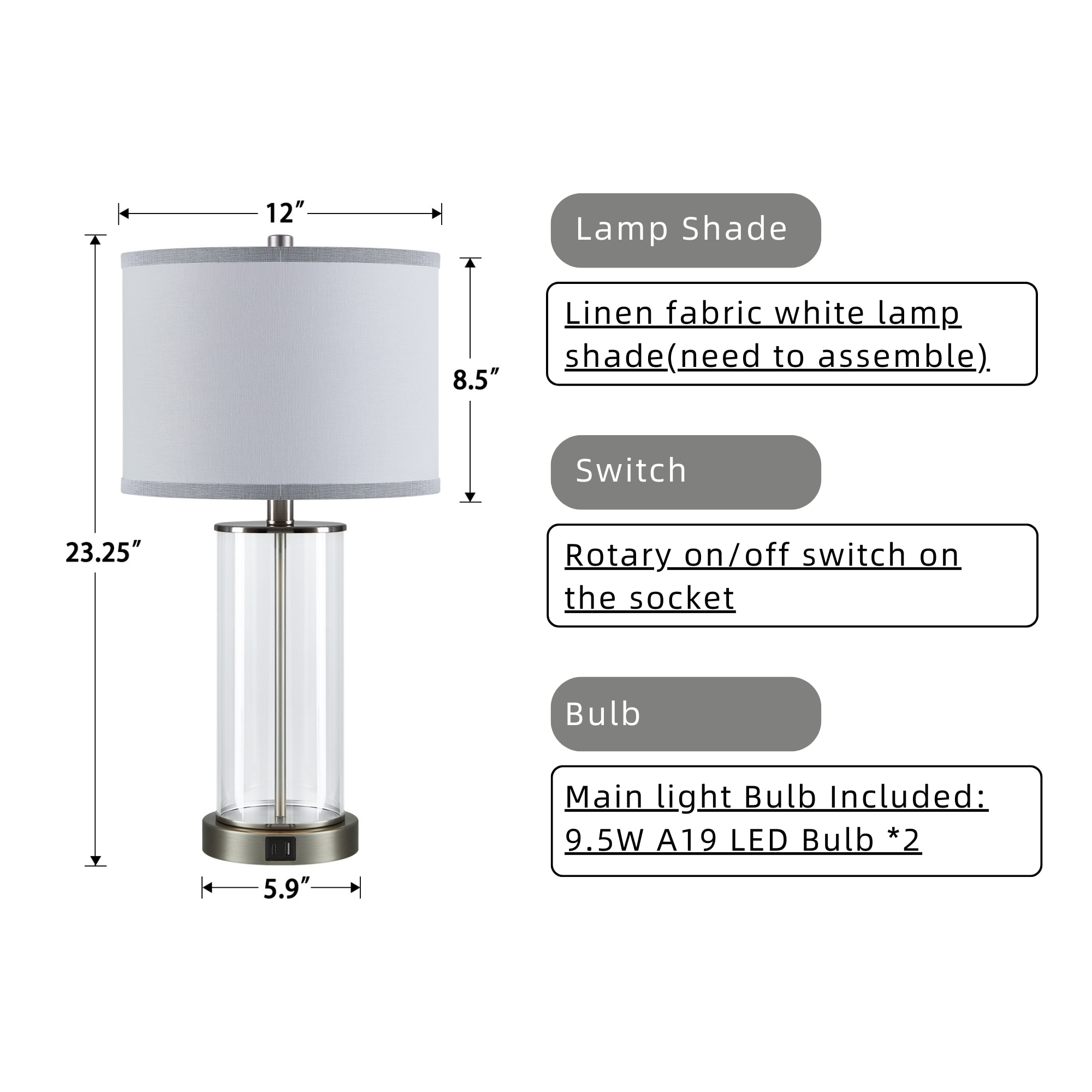 KAWOTI 21345 Table-Lamps - View #6