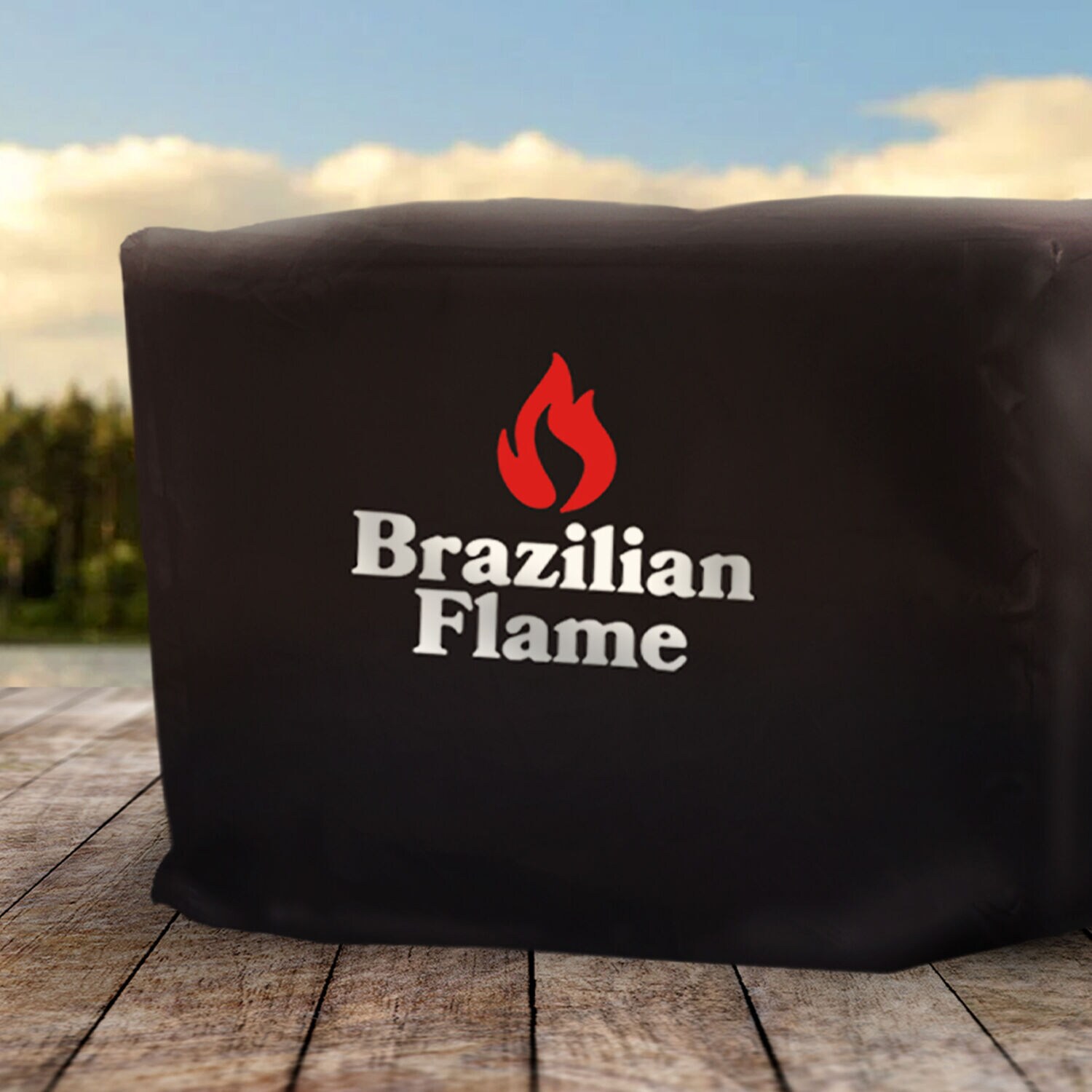 Black PVC Coated Polyester Grill Cover with Drawstring