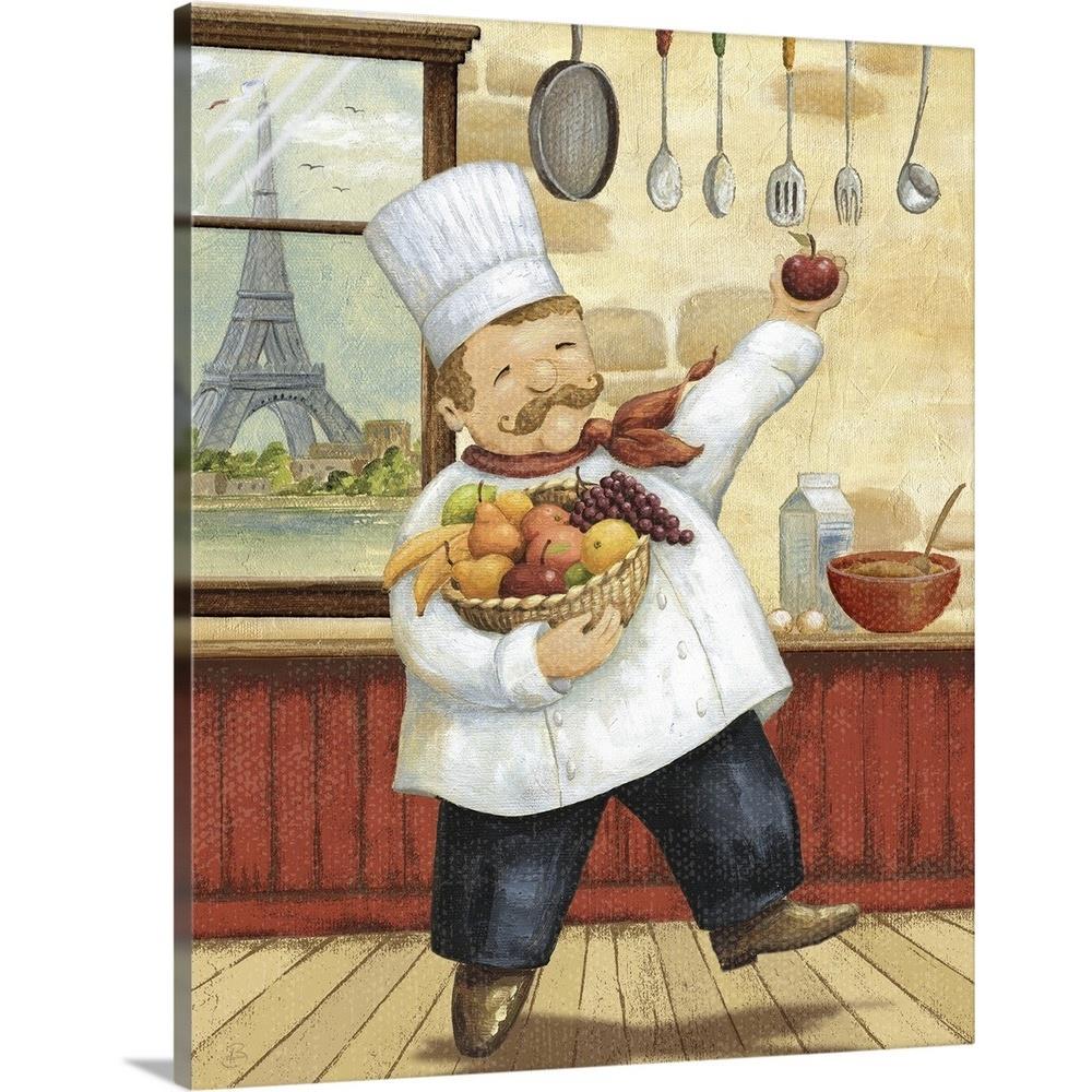 GreatBigCanvas 1927066-24-16X20 Happy Chef I by Daphne Brissonn 20-in H x 16-in W Abstract Print on Canvas