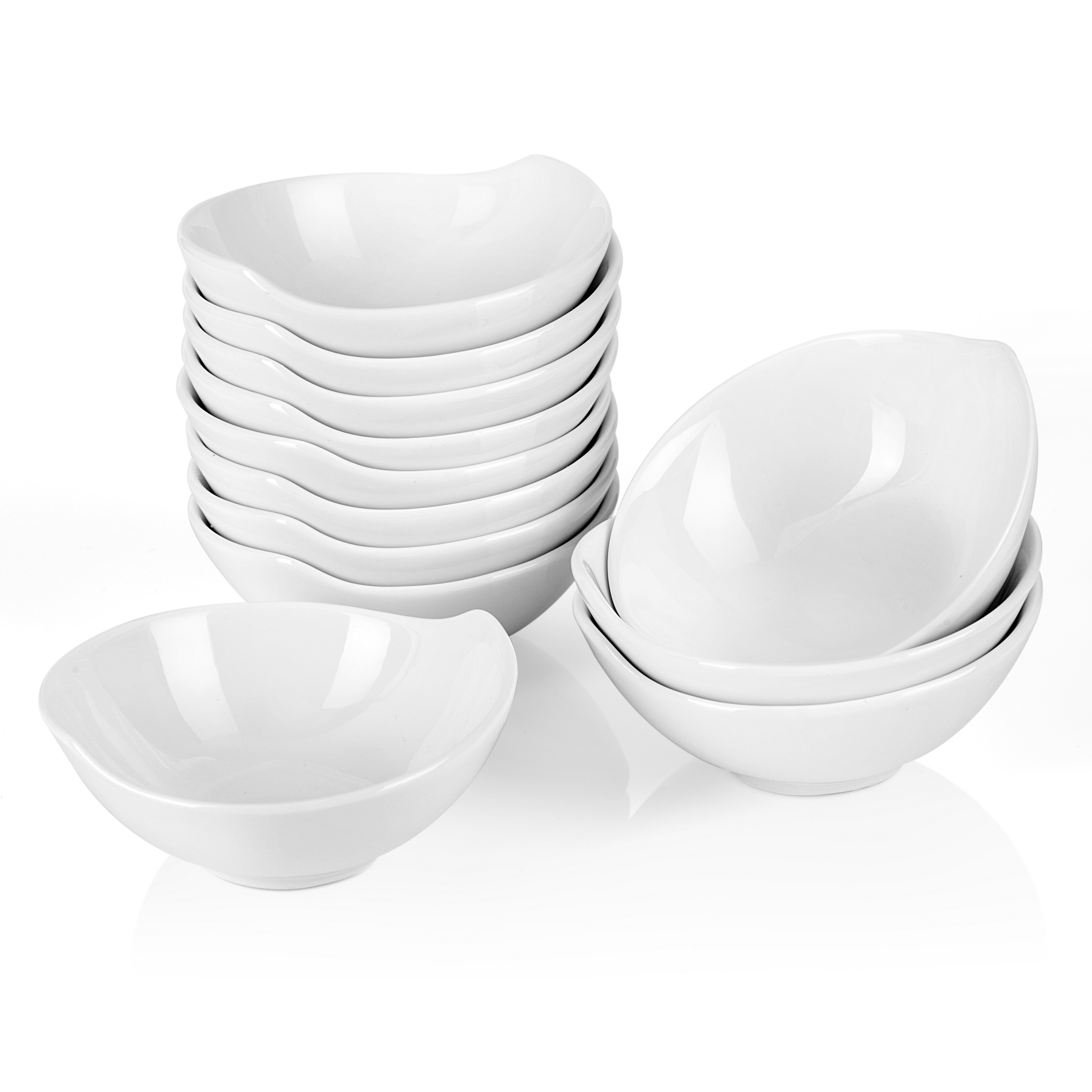 MALACASA 12-Piece White Porcelain Dinnerware at