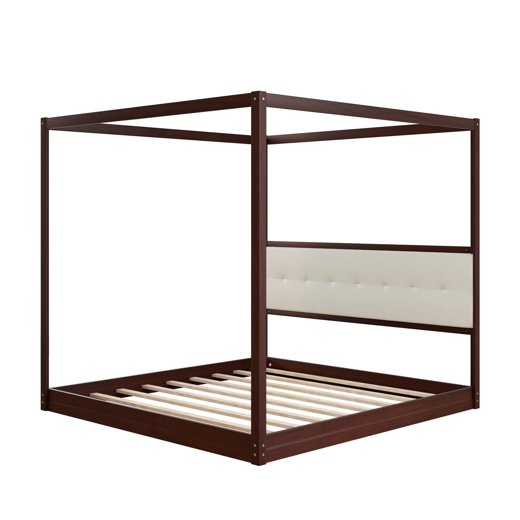 Yiekholo LL-W-0018AAP Espresso King Wood Canopy Bed