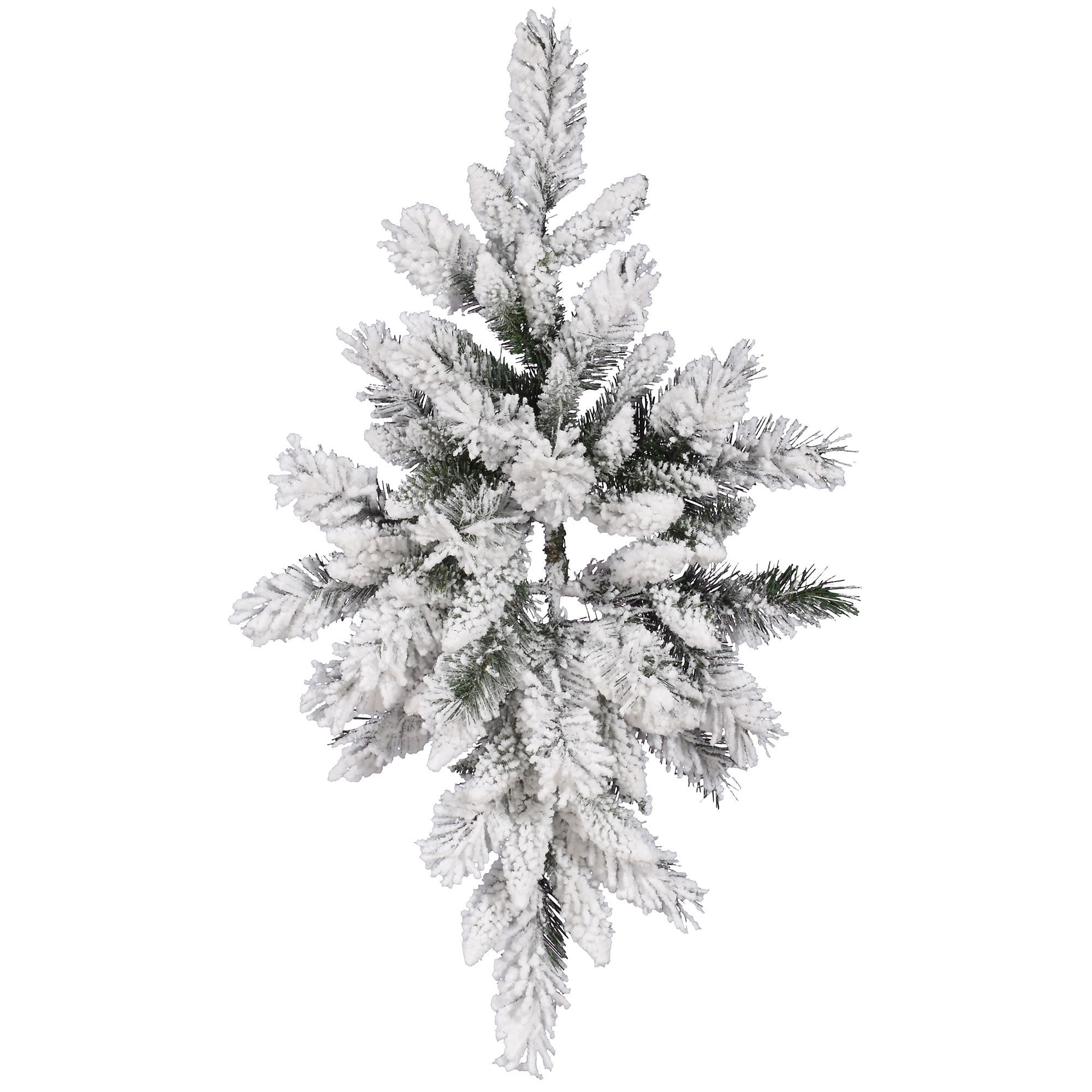 Vickerman A128206 3-in Flocked White on Green Indoor Hanging Pine Artificial garland