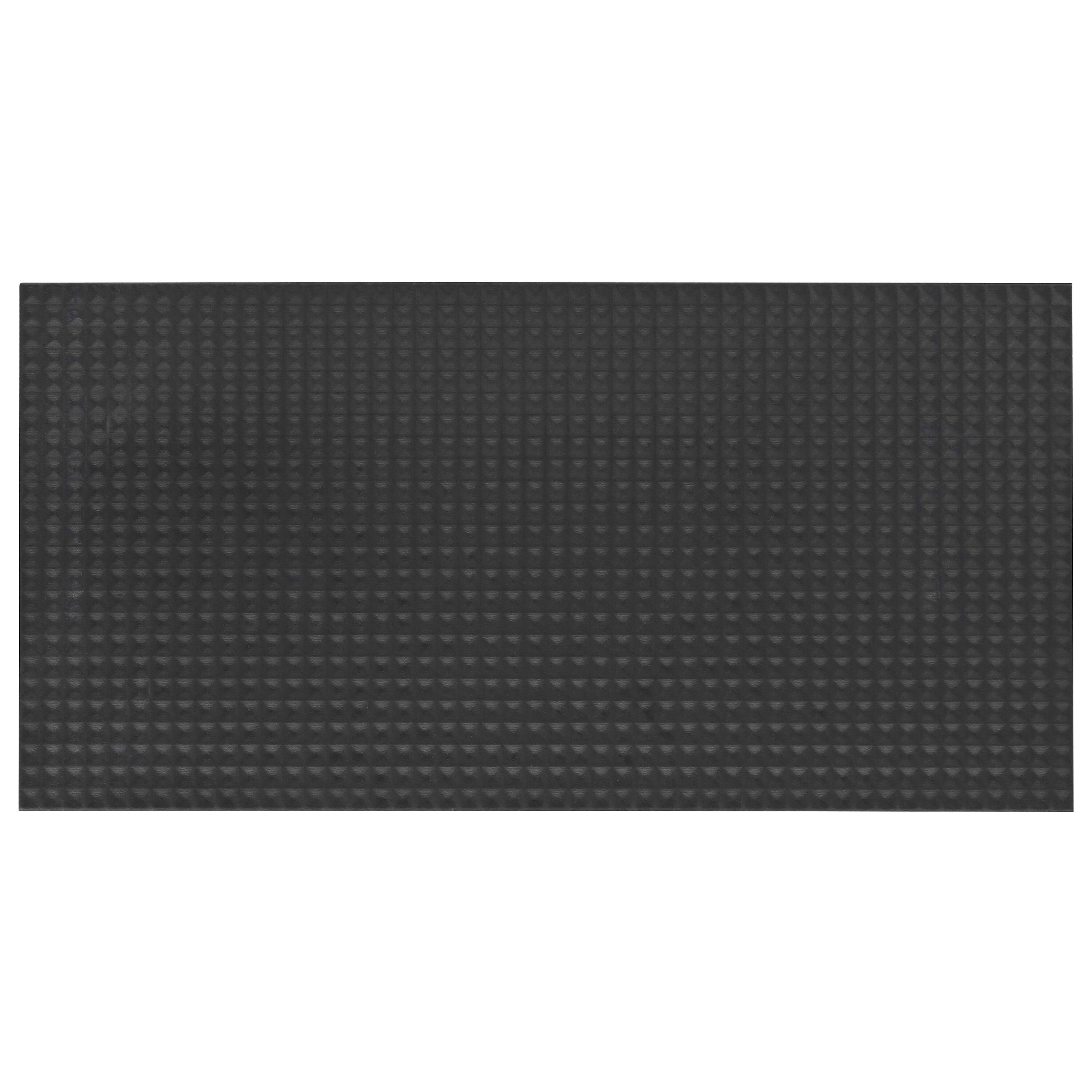 Artmore Tile EXT3RD108654 Sample- Ridge Waffle Charcoal 4-in x 8-in Matte Ceramic Patterned Wall Tile