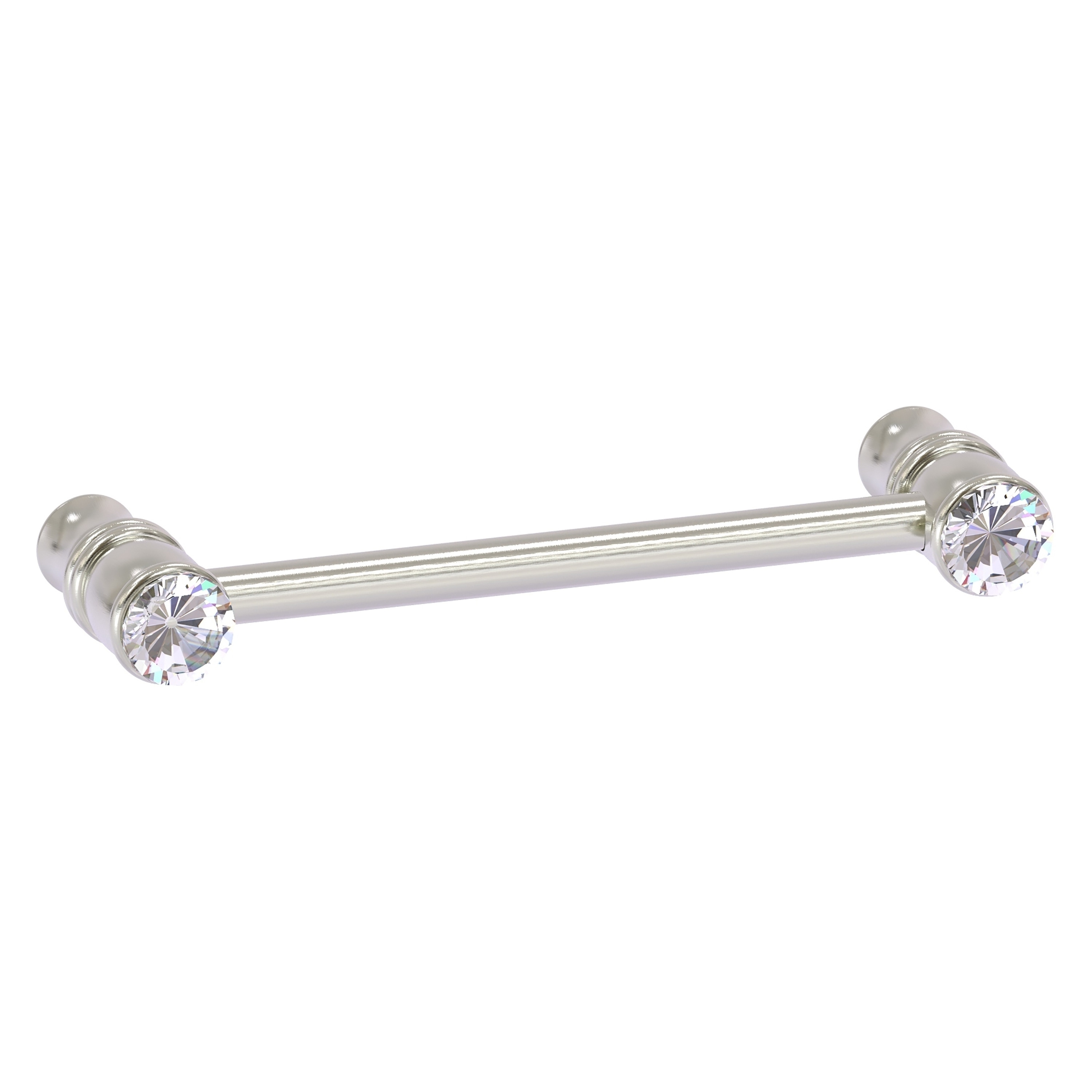 Allied Brass CC-30-4-SN Carolina Crystal 4-in , 102mm Center to Center Satin Nickel Dual Mount Cylindrical Bar For Use on Appliances Drawer Pulls