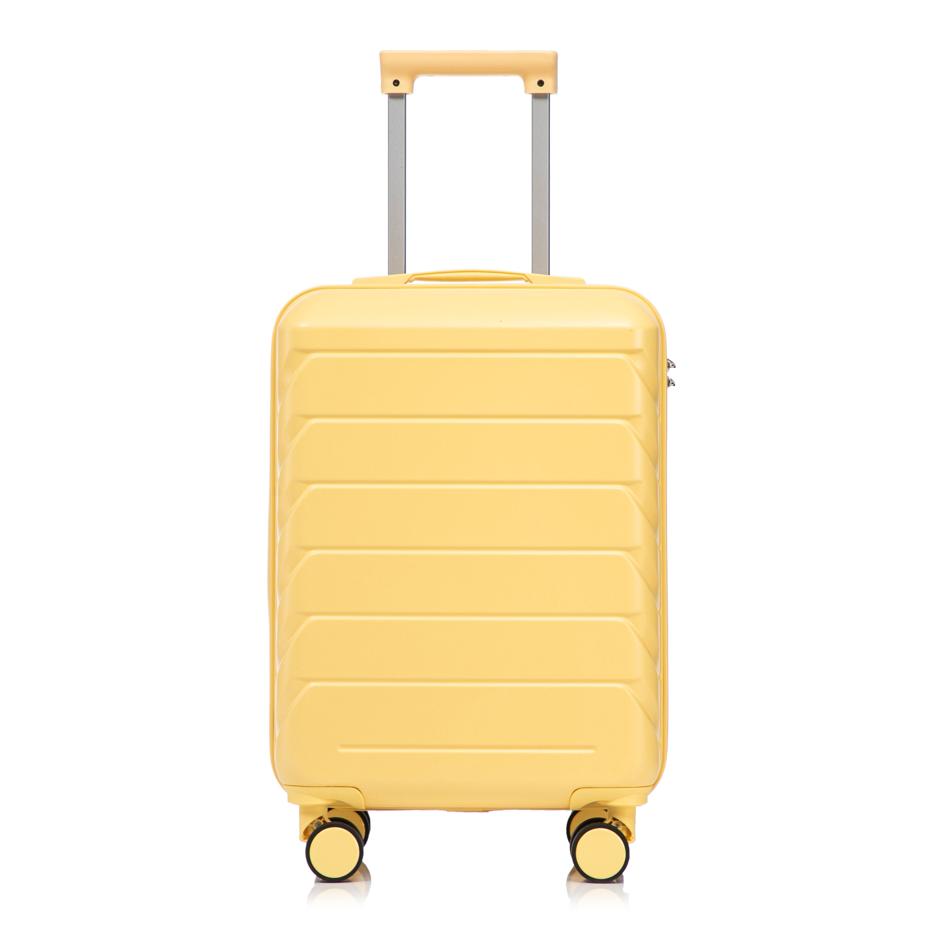 TATAHANCE Hardshell 14.37 x 8.46 x 22.05 Plastic Yellow Spinner Suitcase
