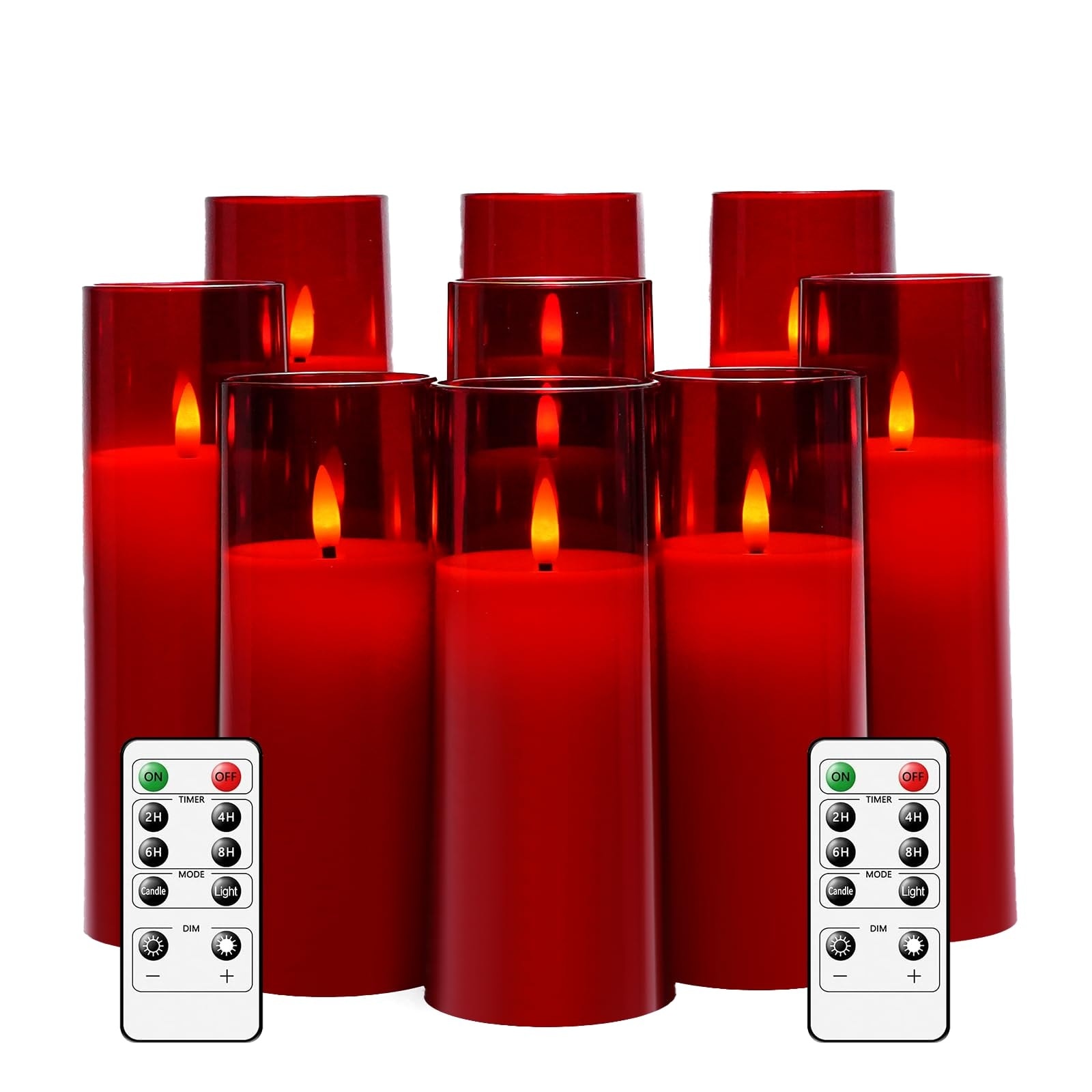 Yichuhaoxi Flickering Flameless LED Pillar Candles with Remote and ...
