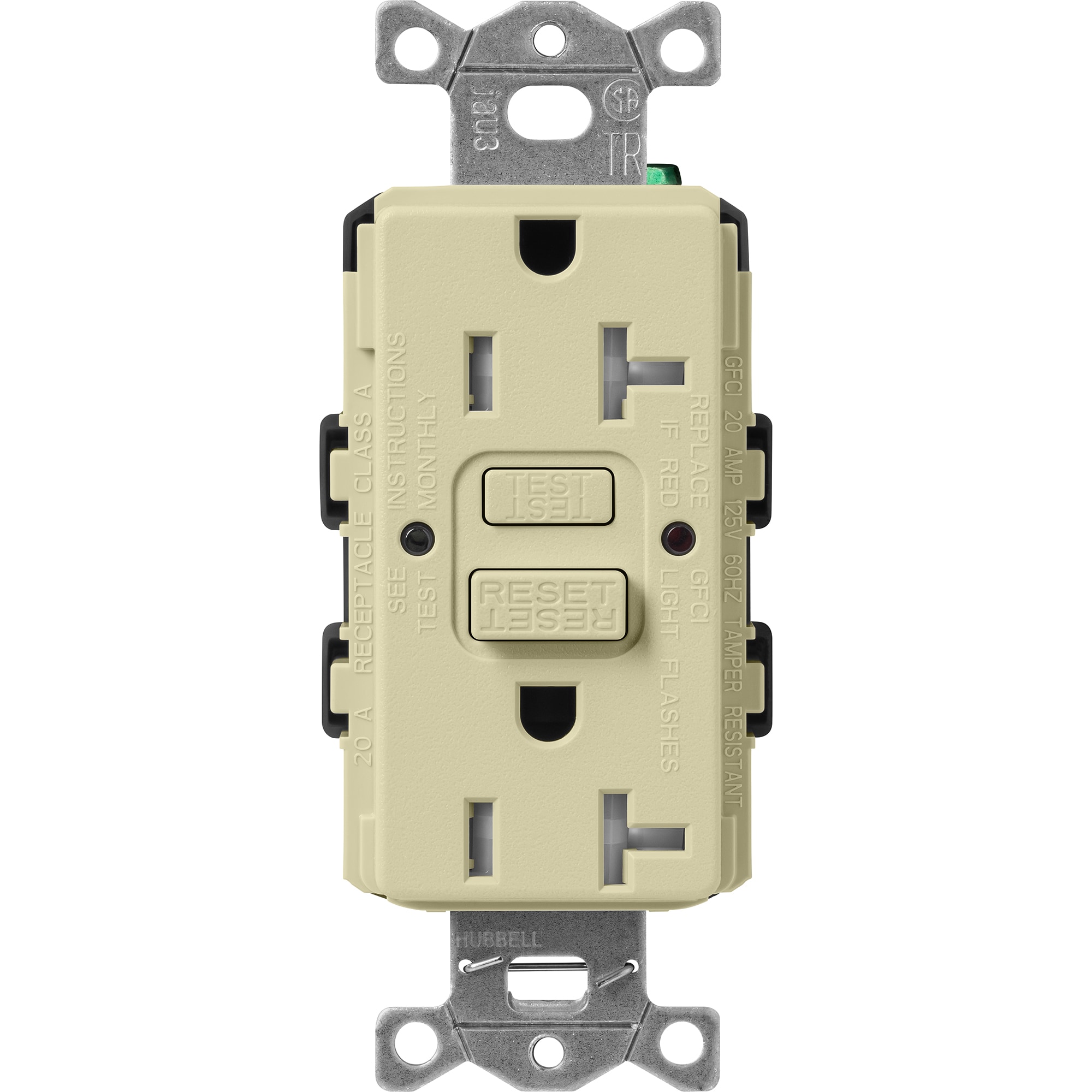 Lutron SCR-20-GFST-SA Claro 20 -Amp 120-volt Tamper Resistant GFCI Residential Decorator Outlet , Sage