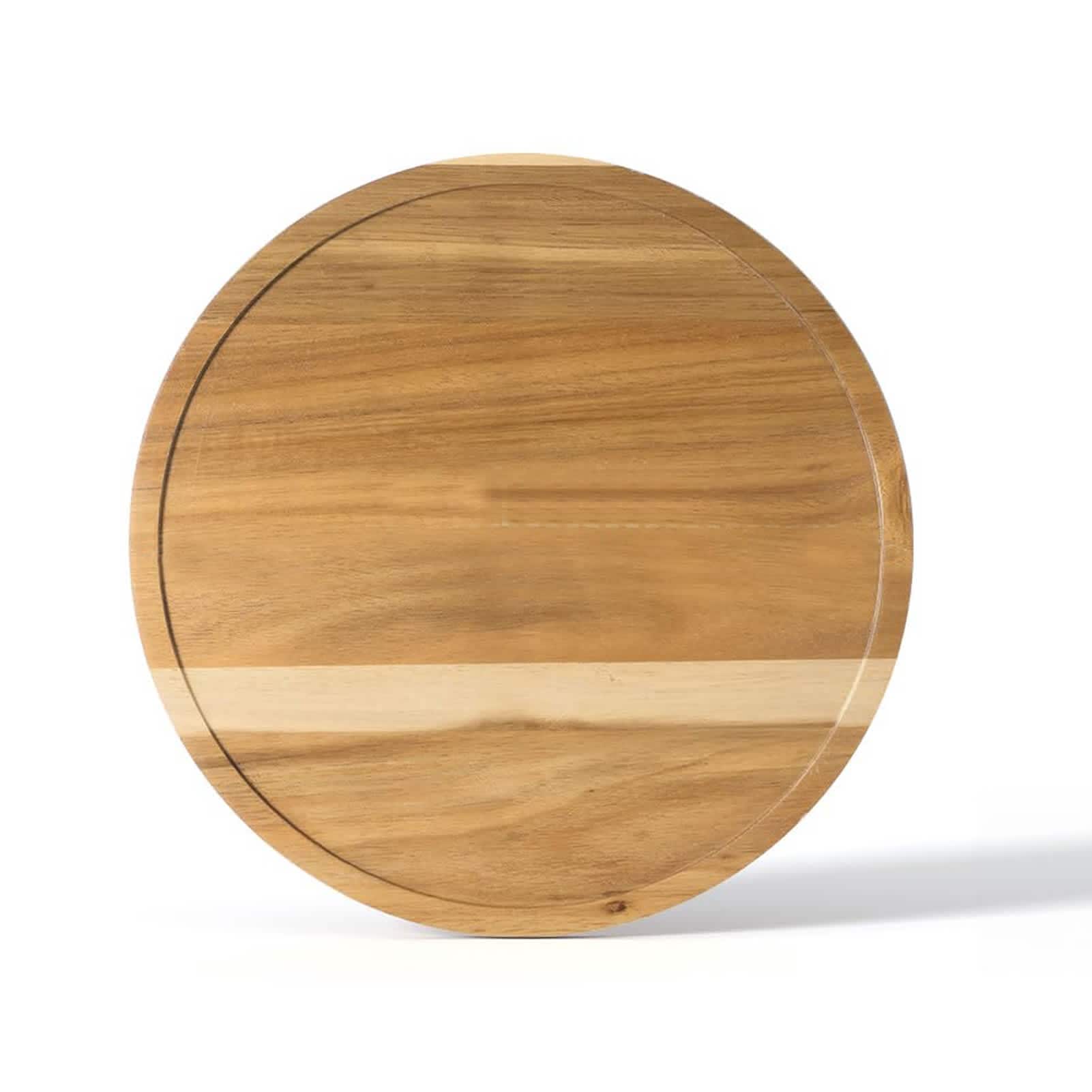 Etokfoks  1 Piece 10 Inch Acacia Wood Lazy Susan Organizer Smooth 360 Degree Rotating Turntable for Cabinet Kitchen Countertop Pantry Tabletop