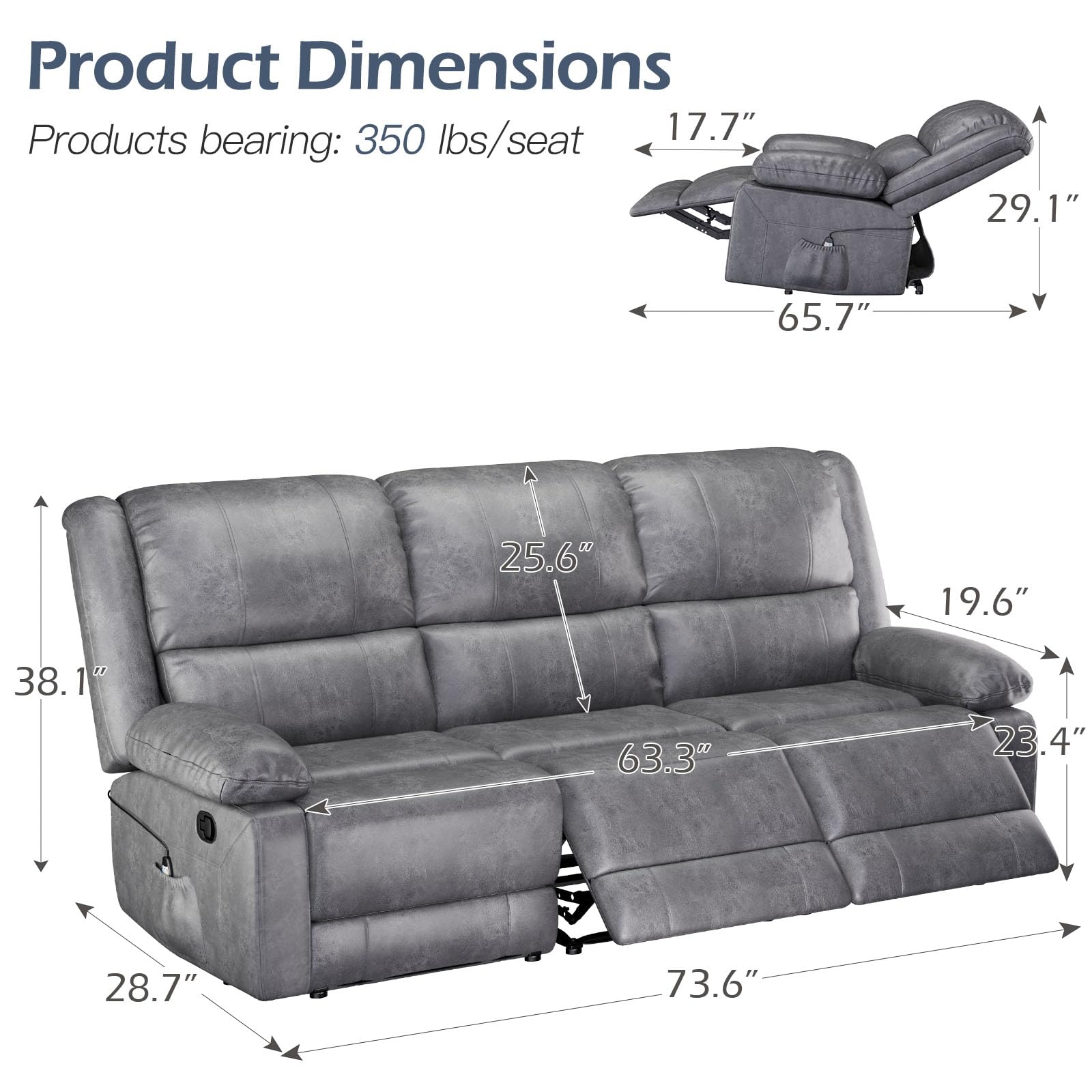 AECOJOY 13050GGR-LS01 Sofas-Loveseats - View #2