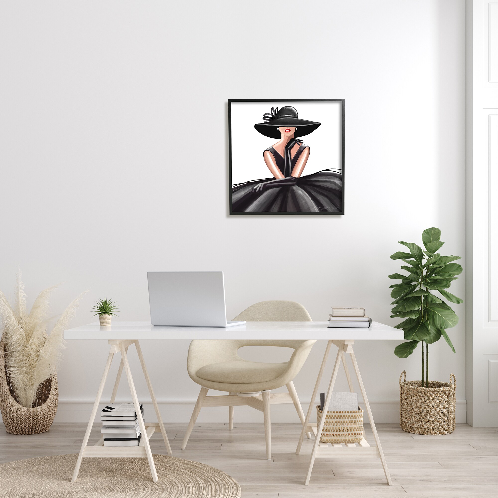 Stupell Industries Elegant Woman's Hand Pose with Fashion Tattoo Black Framed Giclee, 11 x 14