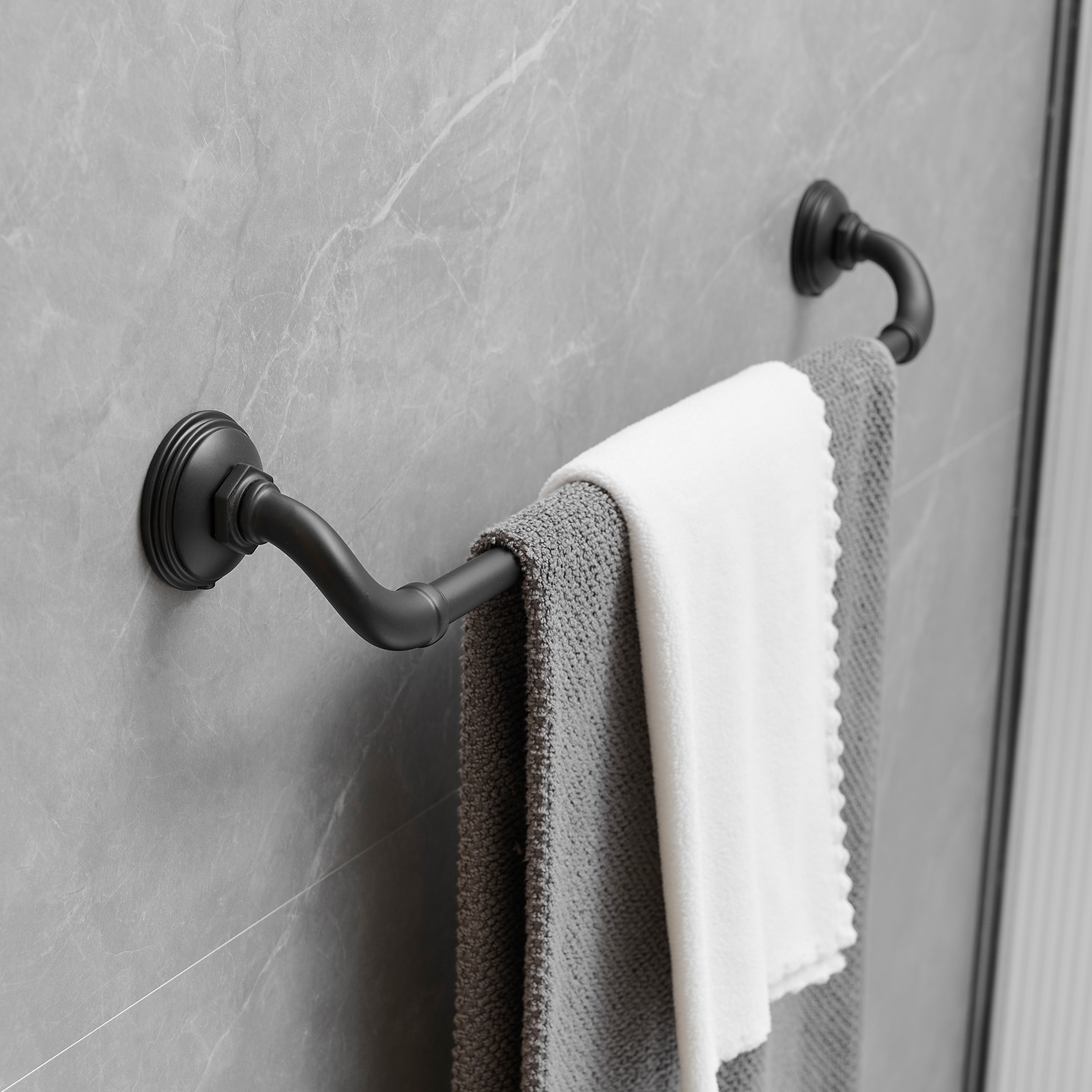 Matte Black 4-Piece Metal Bathroom Hardware Set