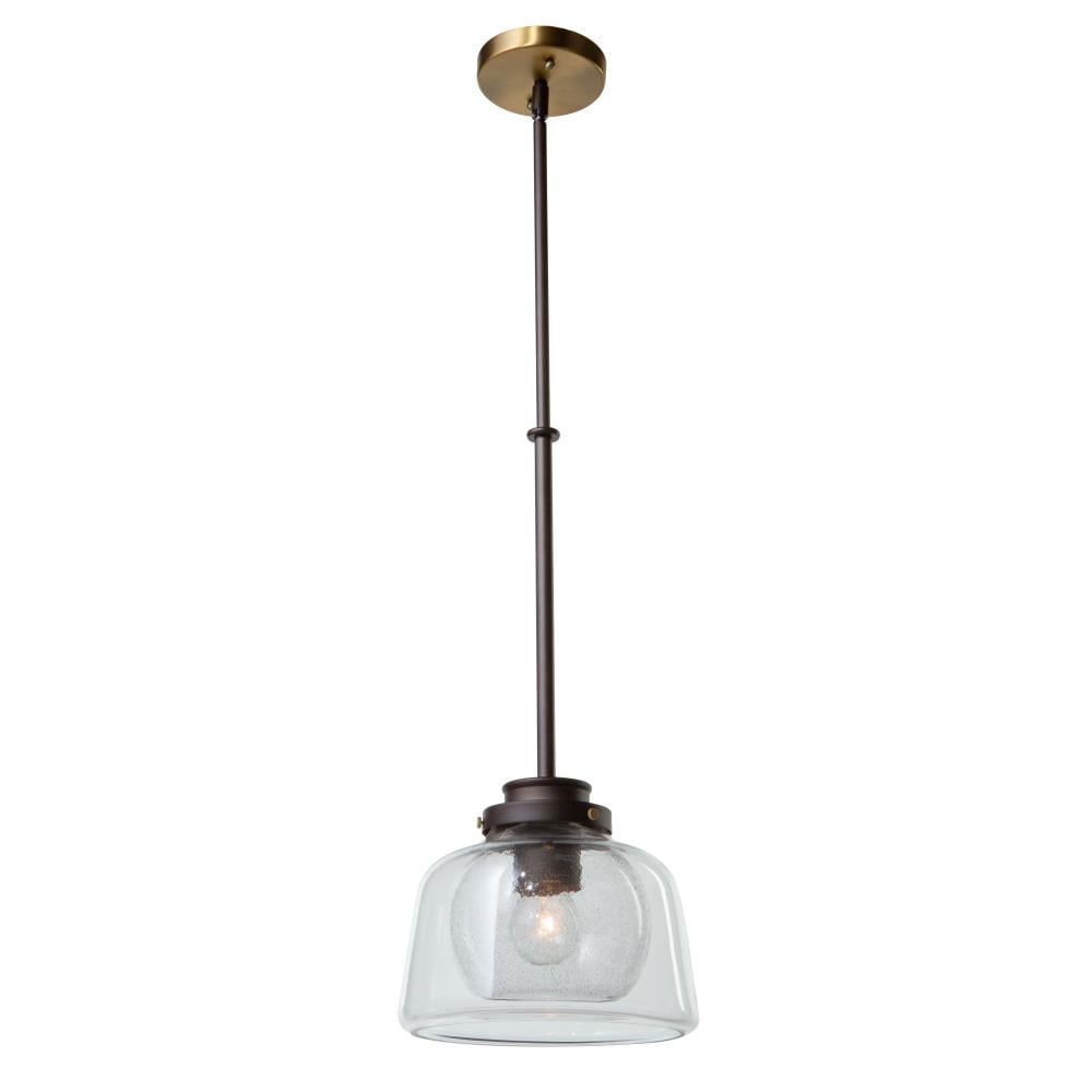 ARTCRAFT AC10050OB Single Oil Rubbed Bronze and Brass Transitional Linear Mini Hanging Kitchen Island Light