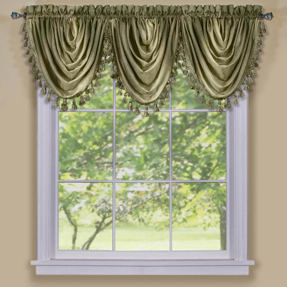 Achim OMWFVLSG06 Ombre 42-Inches Sage Polyester Rod pocket Valance