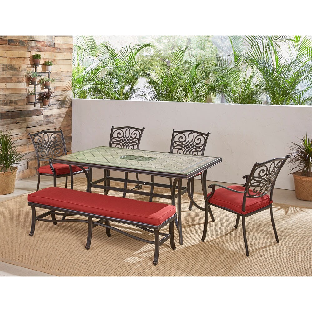 Hanover MONDN6PCBN-RED Patio-Dining-Sets - View #10