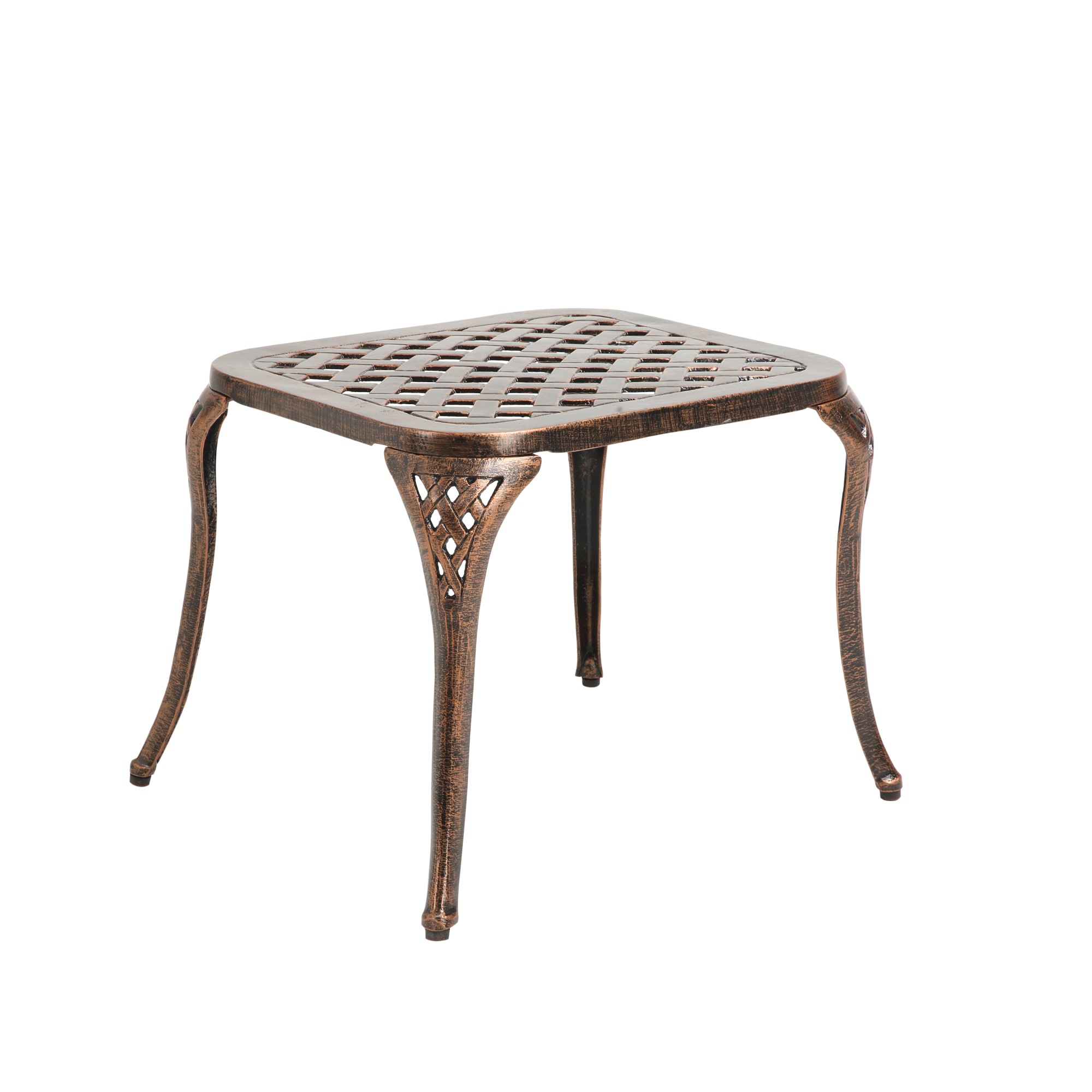 Mondawe MD-003T Patio Table Rectangle Outdoor End 17.1-in W x 19.2-in L