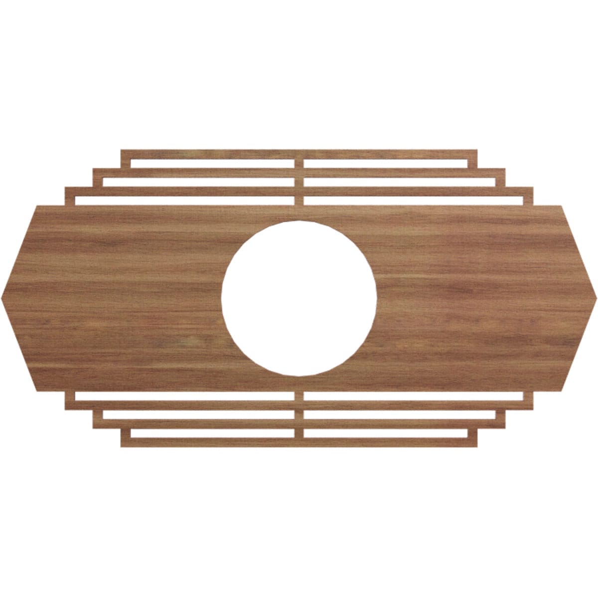 Ekena Millwork CMWP22X11X0250CSWA Chrysler Fretwork Pierced 11-in W x 22-in L Contemporary Walnut Wood Whole Ceiling Medallion