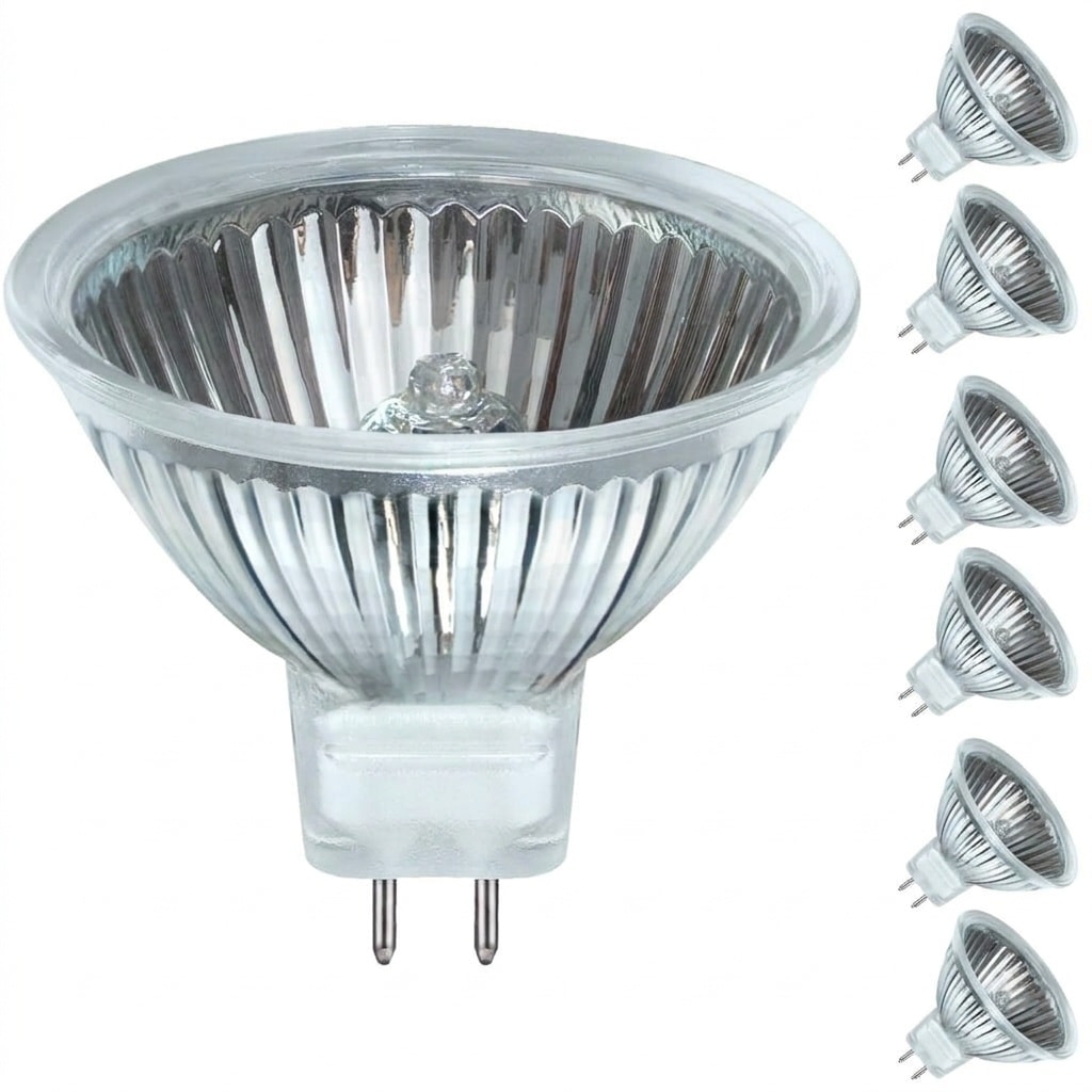Etokfoks  50 Watt Equivalent 2800K Warm White MR16 GU5 3 Light Bulb 6 Pack Dimmable Halogen for Track Landscape Lighting