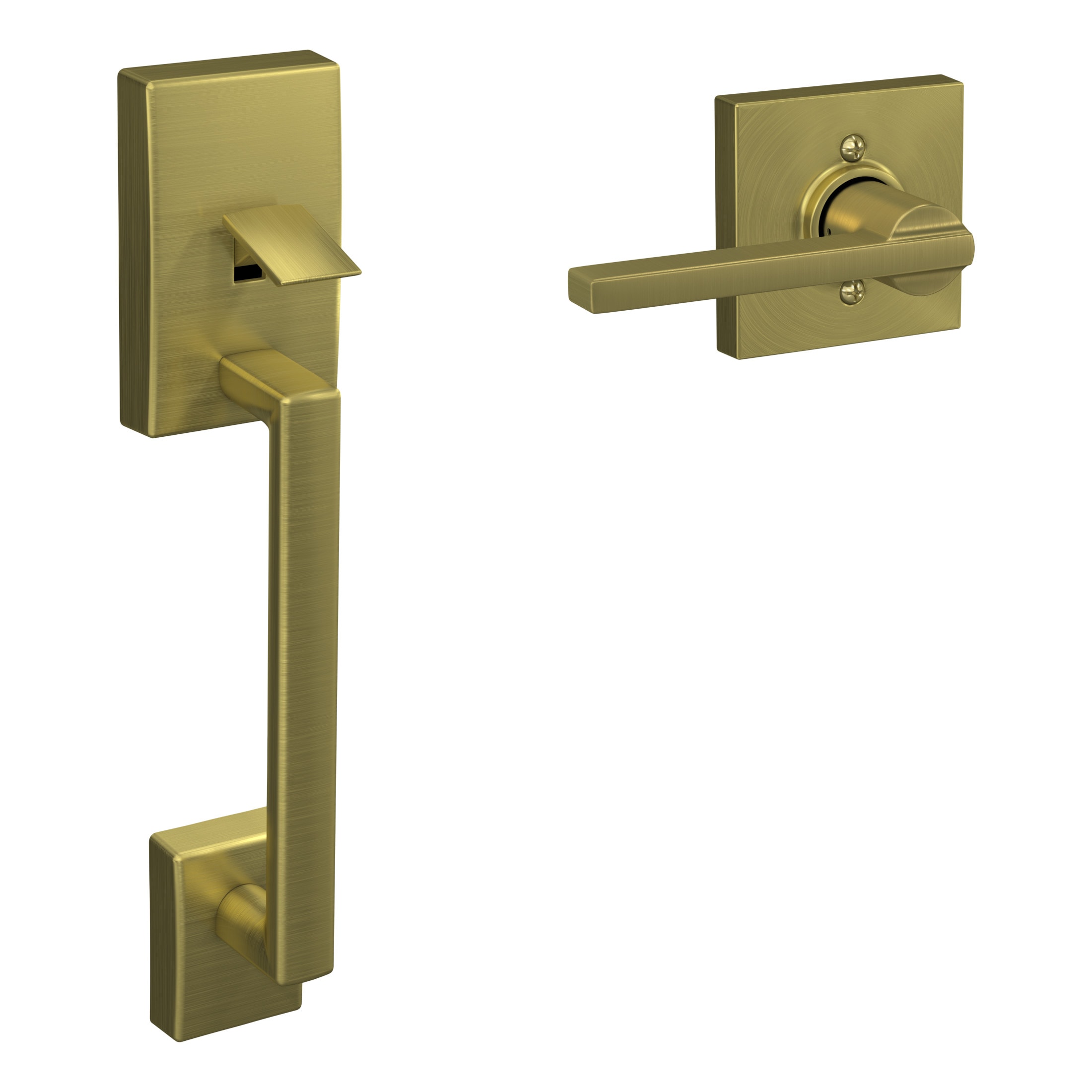 Schlage Encode Century Satin Brass Smart Lock and Handleset Bundle