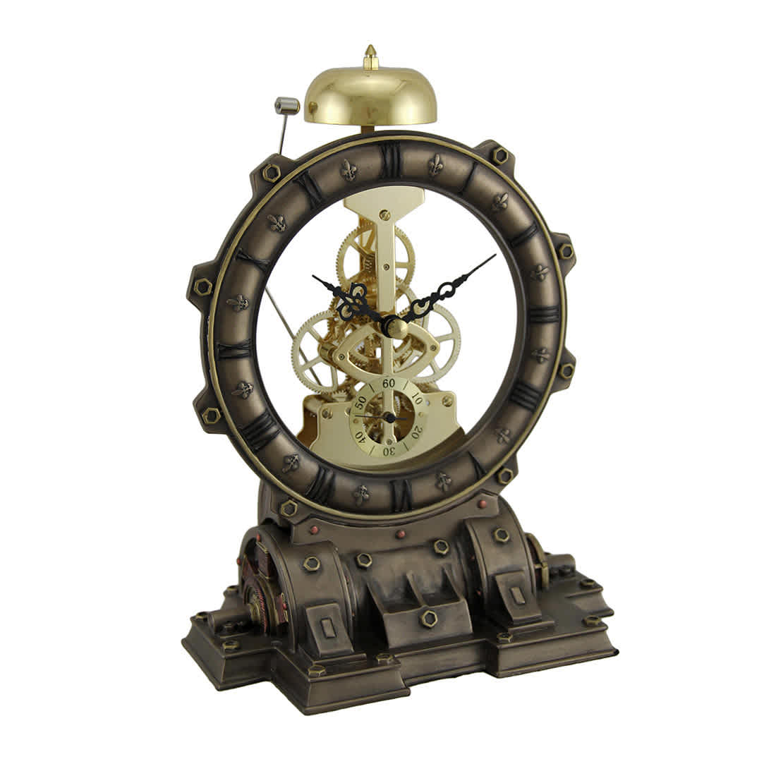 Veronese Design US-WU77027A4 Time's Gate Metallized Steampunk Generator Desktop Striking Clock