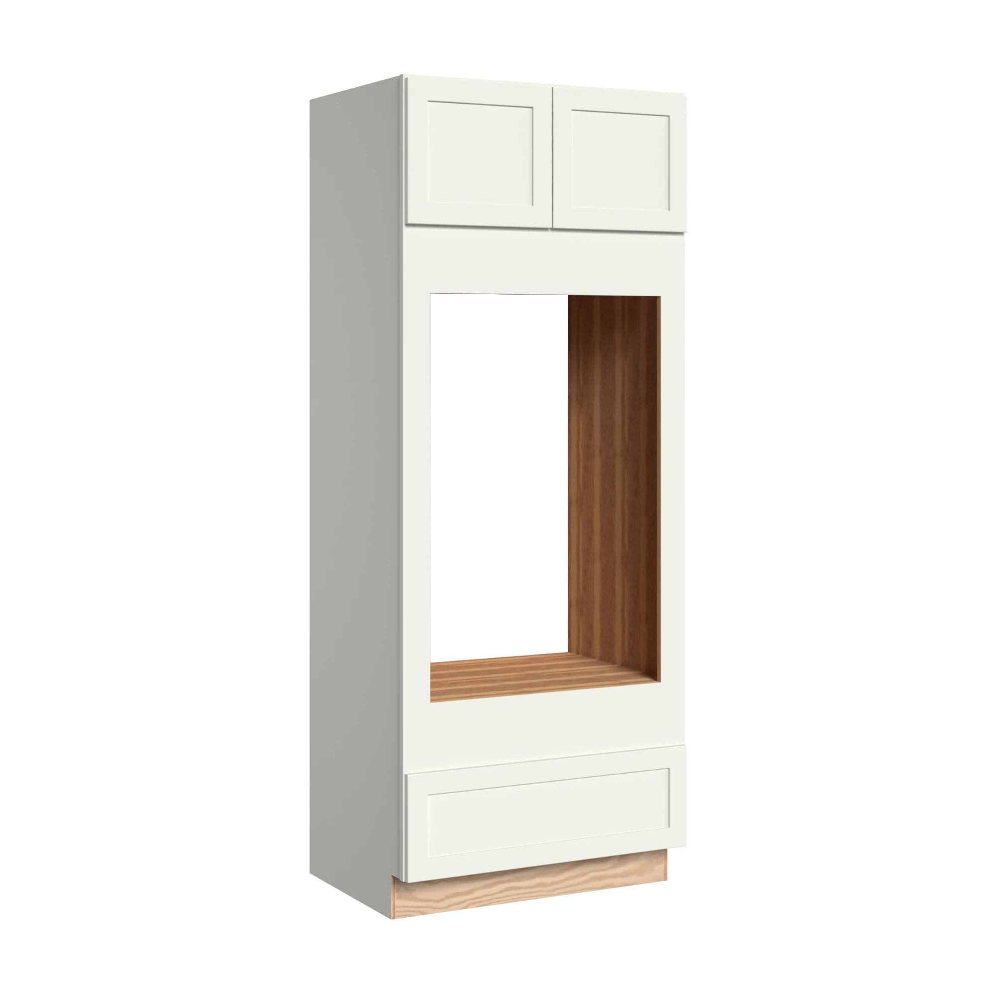KraftMaid Momentum OC332484D.DDG71 Deveron 33-in W x 84-in H x 24-in D Dove White Double oven Pantry Fully assembled Plywood Cabinet (Recessed Panel Shaker)