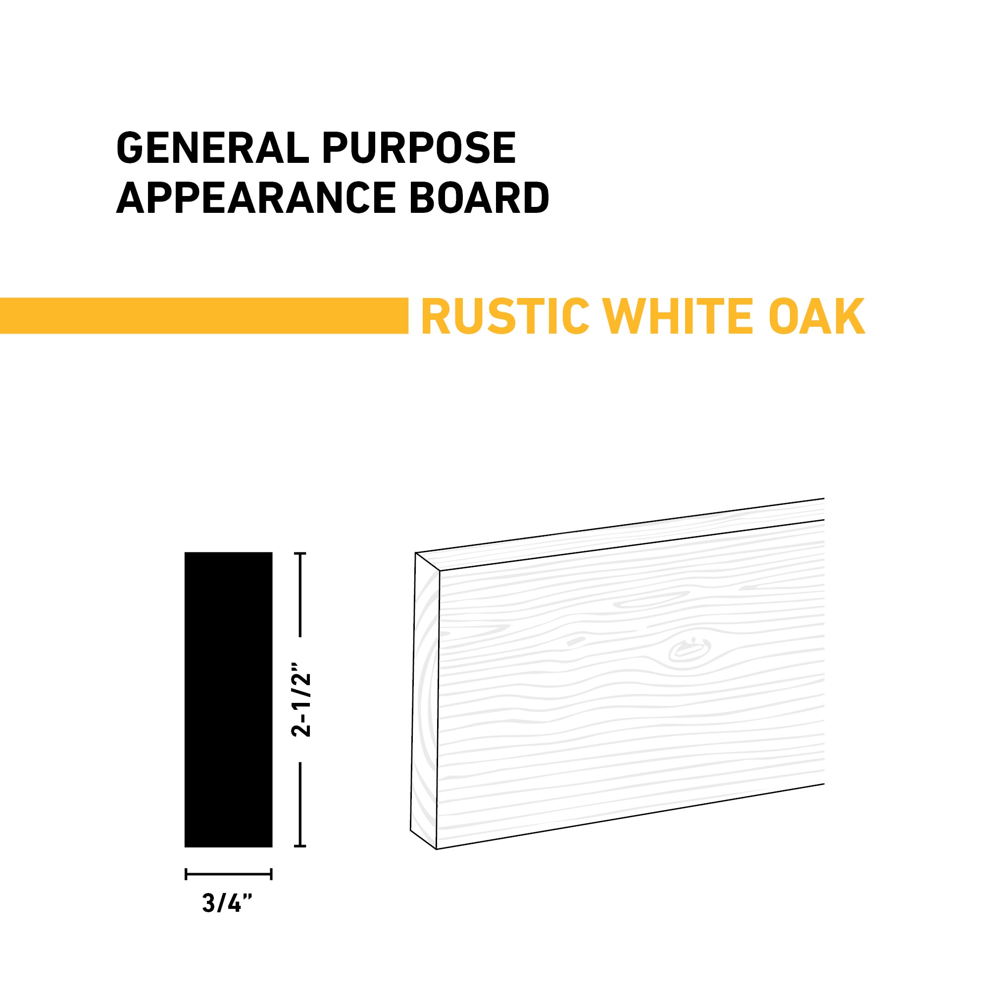 Ornamental Mouldings BRDRUS 1X3X4WOAK Appearance-Boards - View #2