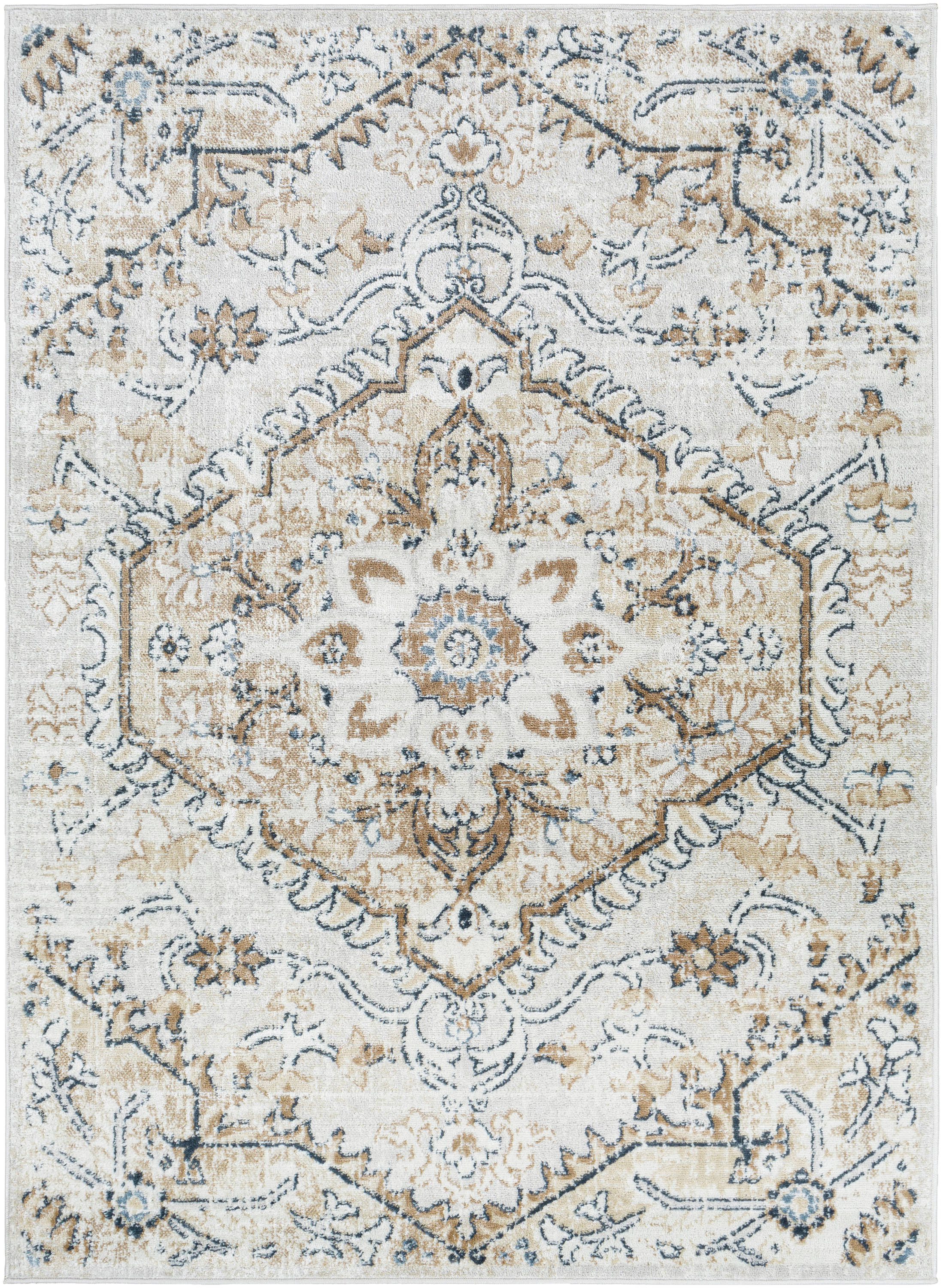 Surya Washable Dionis Gray 5 X 8 (ft) Gray Indoor Medallion Area Rug in the  Rugs department at