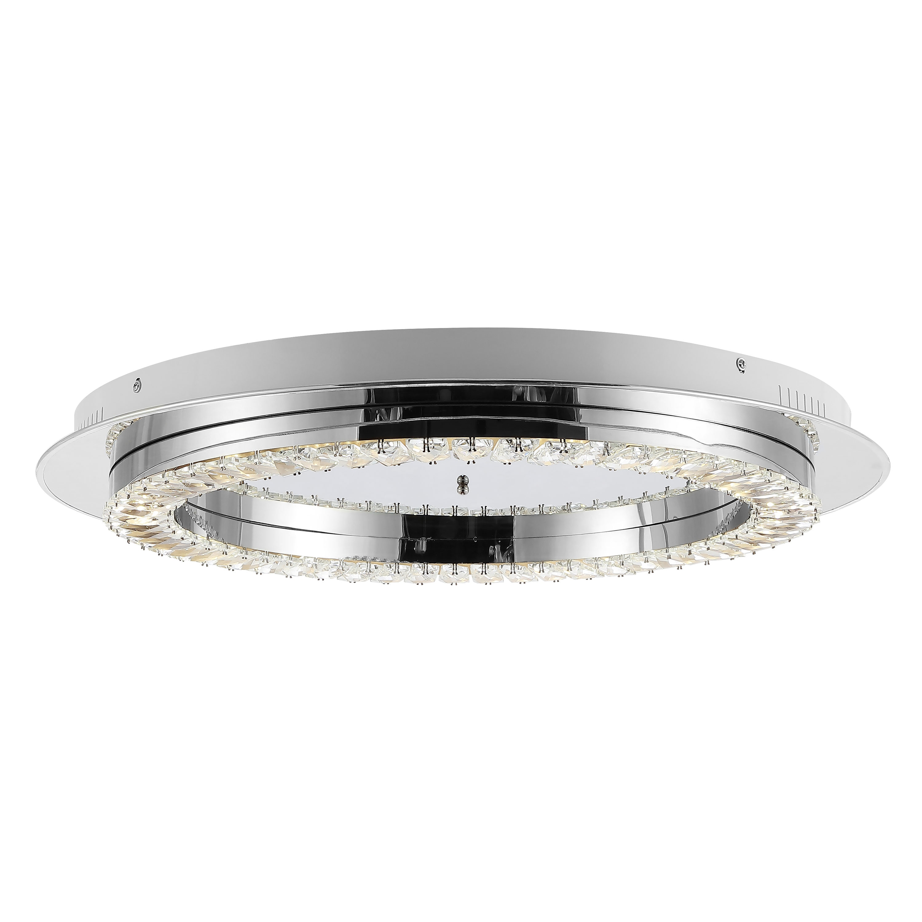 Elegance 24" Crystal Drum LED Flush Mount in Chrome Finish