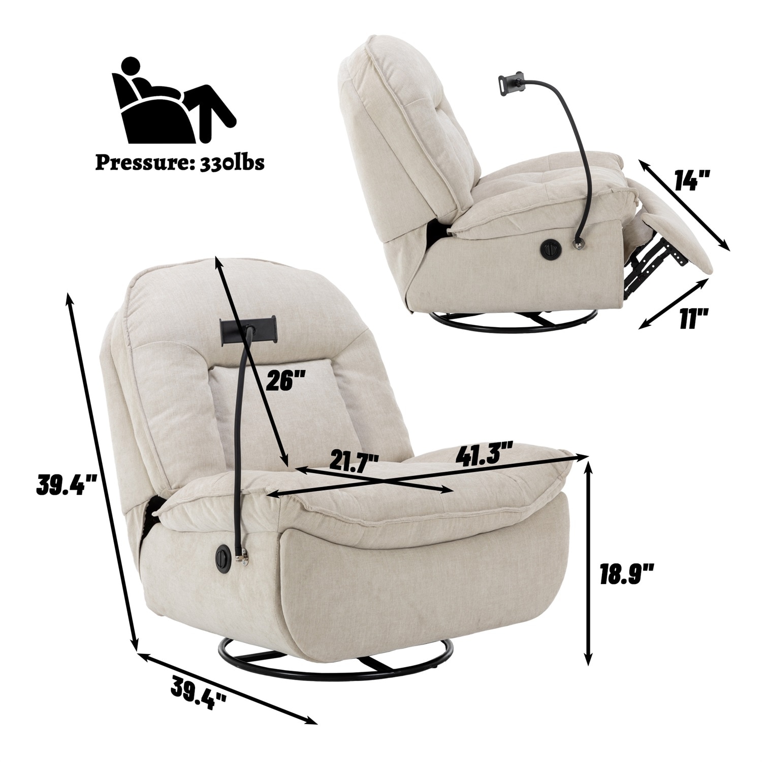 Mondawe MO-QN8050-BE recliners - View #7