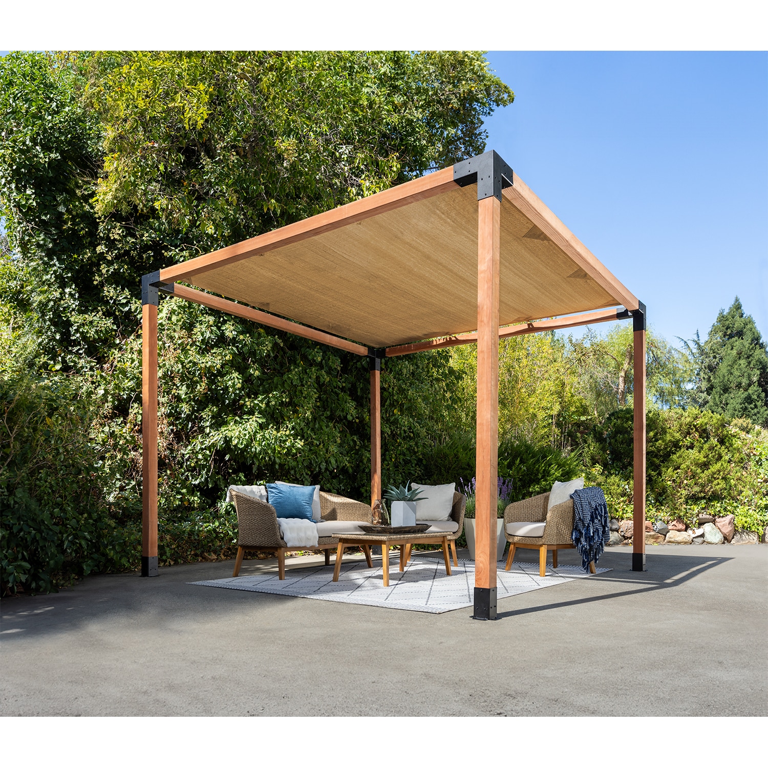 Simpson Strong-Tie   Sage System™ DIY Pergola Bundle – 8'W x 8'L or 10'W x 10'L, Single or Double Option, 4x4 Lumber Compatible