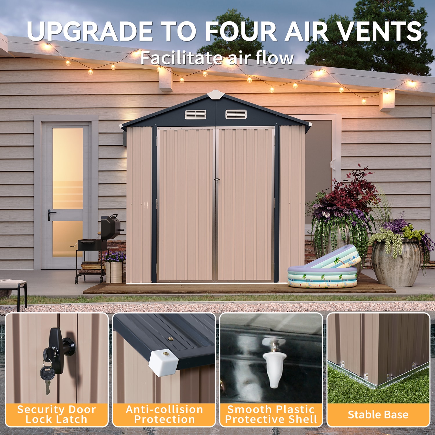 AOXUN AX-40716R Metal-Storage-Buildings-Sheds - View #7