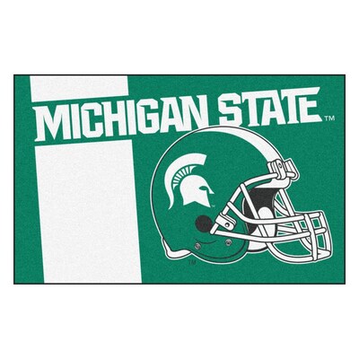 FANMATS Michigan State Spartans 1-1/2-ft x 2-1/2-ft Green Rectangular Indoor Door Mat FANMATS Michigan State Spartans 1-1/2-ft x 2-1/2-ft Green Rectangular Indoor Door Mat