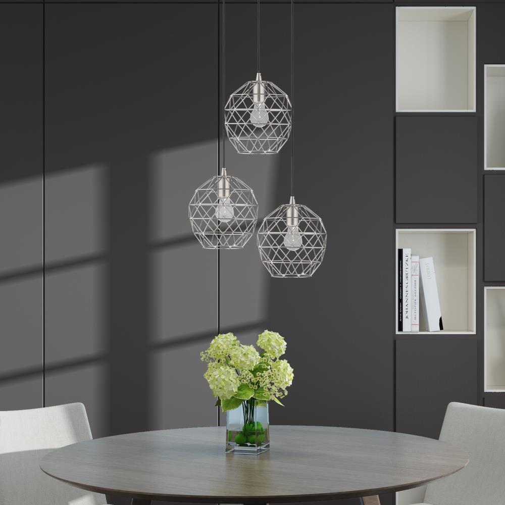 Brushed Nickel 1-Light LED Mini Globe Pendant for Indoor/Outdoor