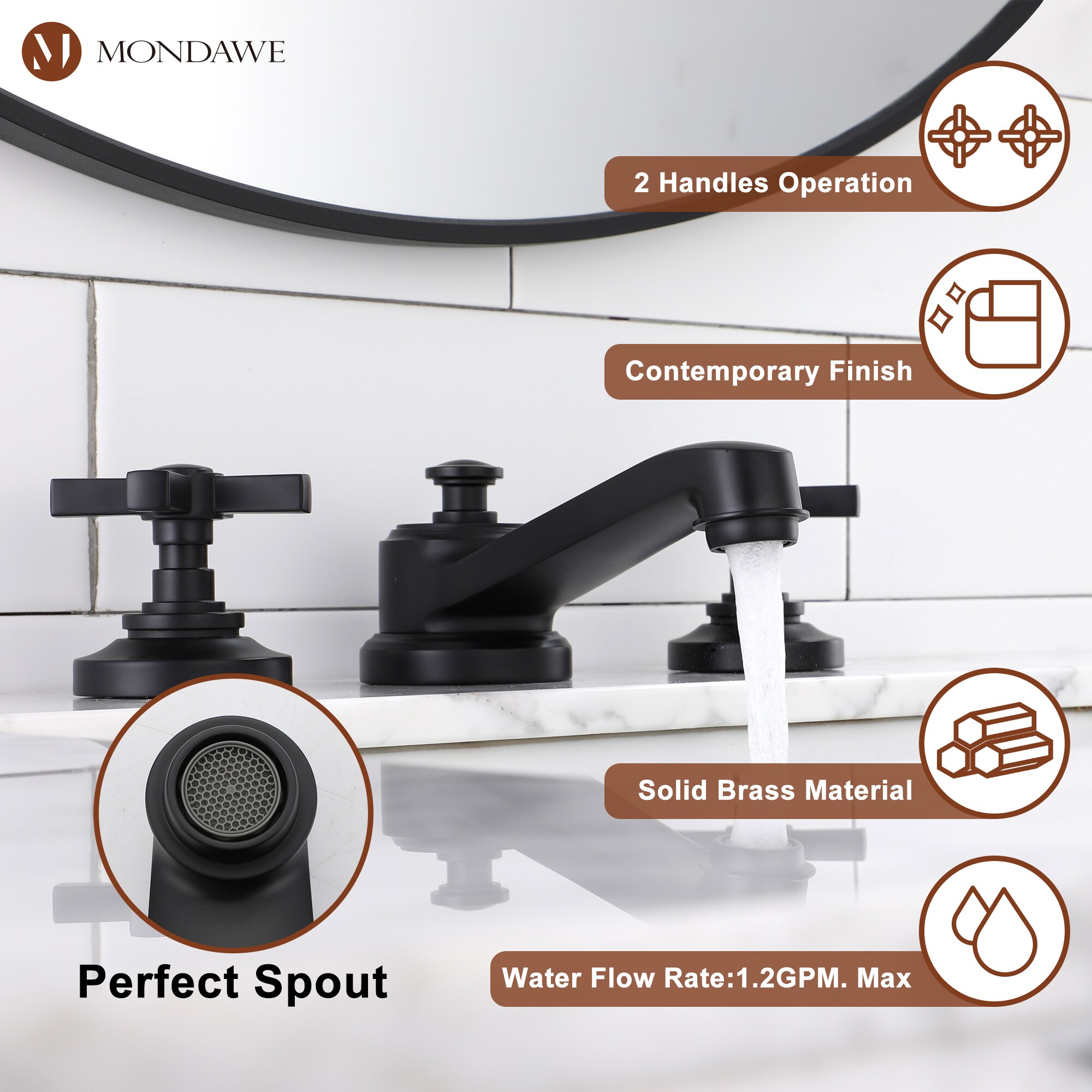 Mondawe OR-908MB-DG Lavatory-Faucets - View #3