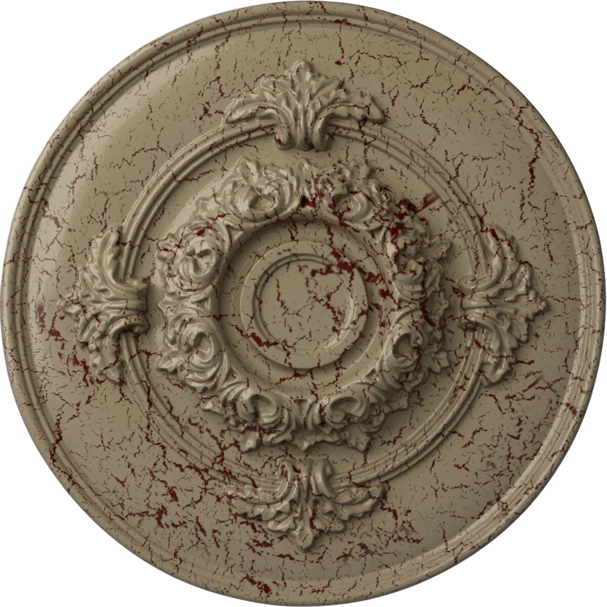 Ekena Millwork CM13MOGDC Monique 13.75-in W x 13.75-in L Painted Gobi Desert Crackle Polyurethane Whole Ceiling Medallion