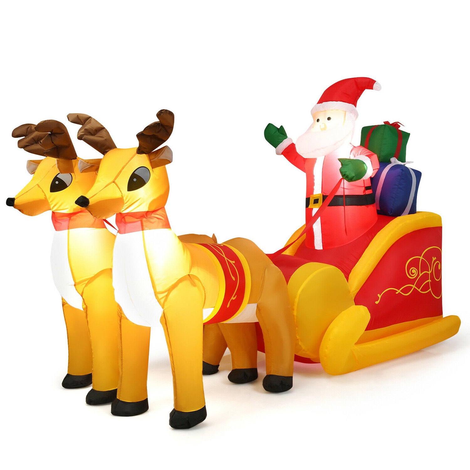 WELLFOR HYZ22833US 5-Feet Lighted Santa Christmas Inflatable